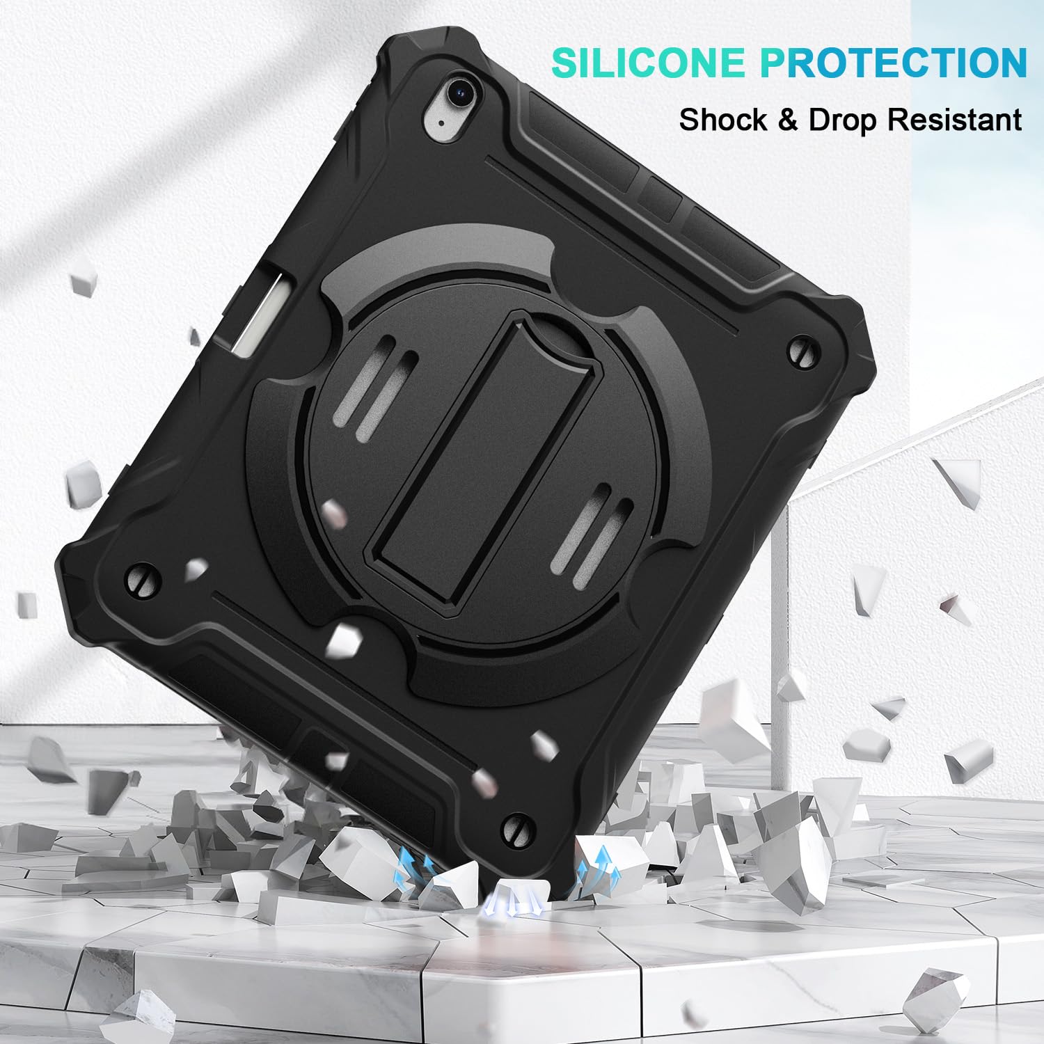 Ztotopcases For New Ipad Air 13 Inch (M2) Case 2024 With Pencil Holder, Shockproof Full Body Drop Protective Cover With 360 Rota