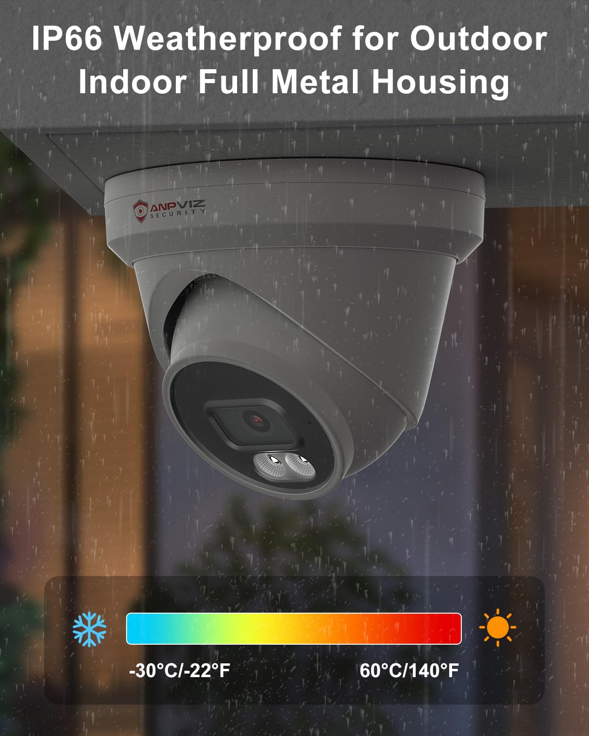 Anpviz 5Mp Poe Camera, Poe Ip Camera With 100Ft Smart Color Night Vision, Human Vehicle Detection Turret Security Camera, Outdoo