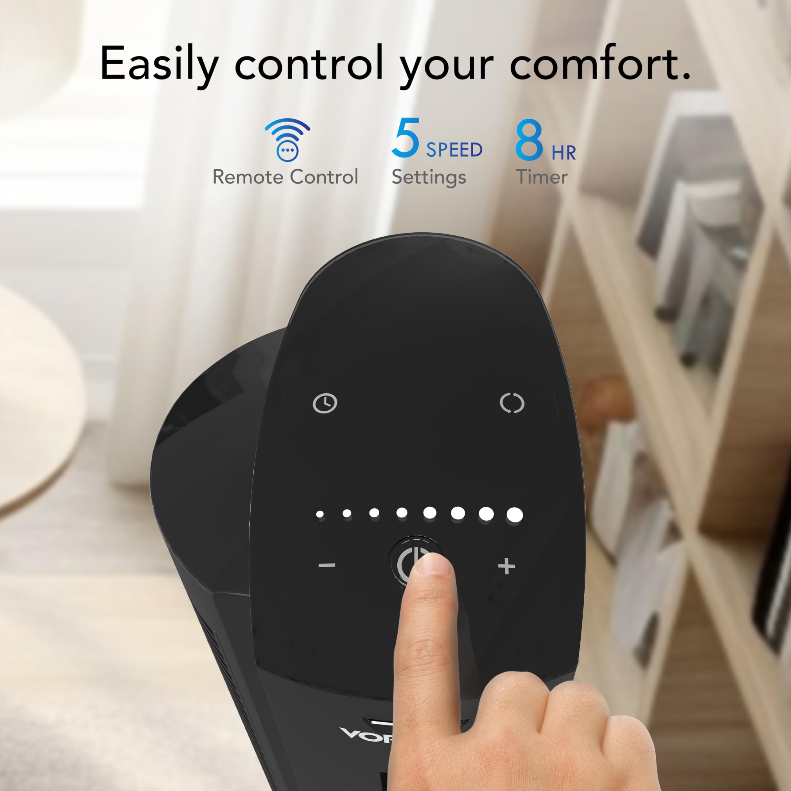 Vornado Ozi42 42'' Whole Room Air Circulator Tower Fan With Remote Control