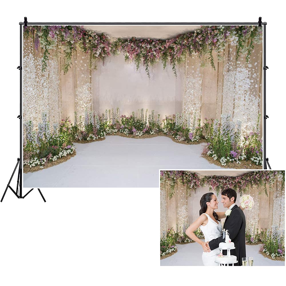 Csfoto 12X8Ft Wedding Backdrop For Cradle Ceremony Backdrop For Proposal Flowers Curtain Wedding Ceremony Banner Bridal Shower B