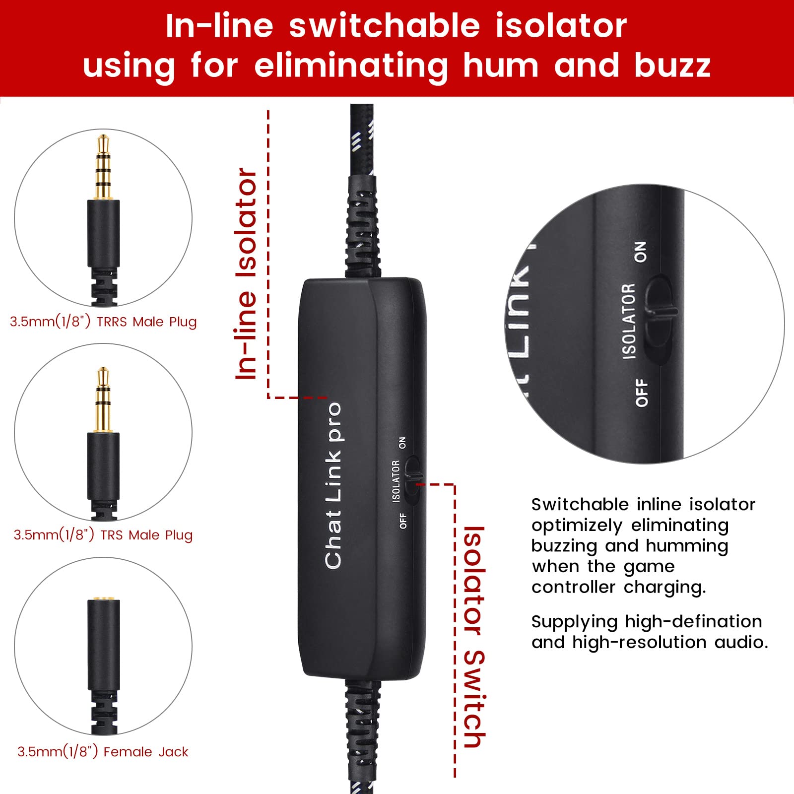 Weishan Hd60 S+ Chat Link Pro Cable Replacement For Elgato Hd60 X, Hd60Pro Capture Card, Chat Adapter Replacement For Nintendo S