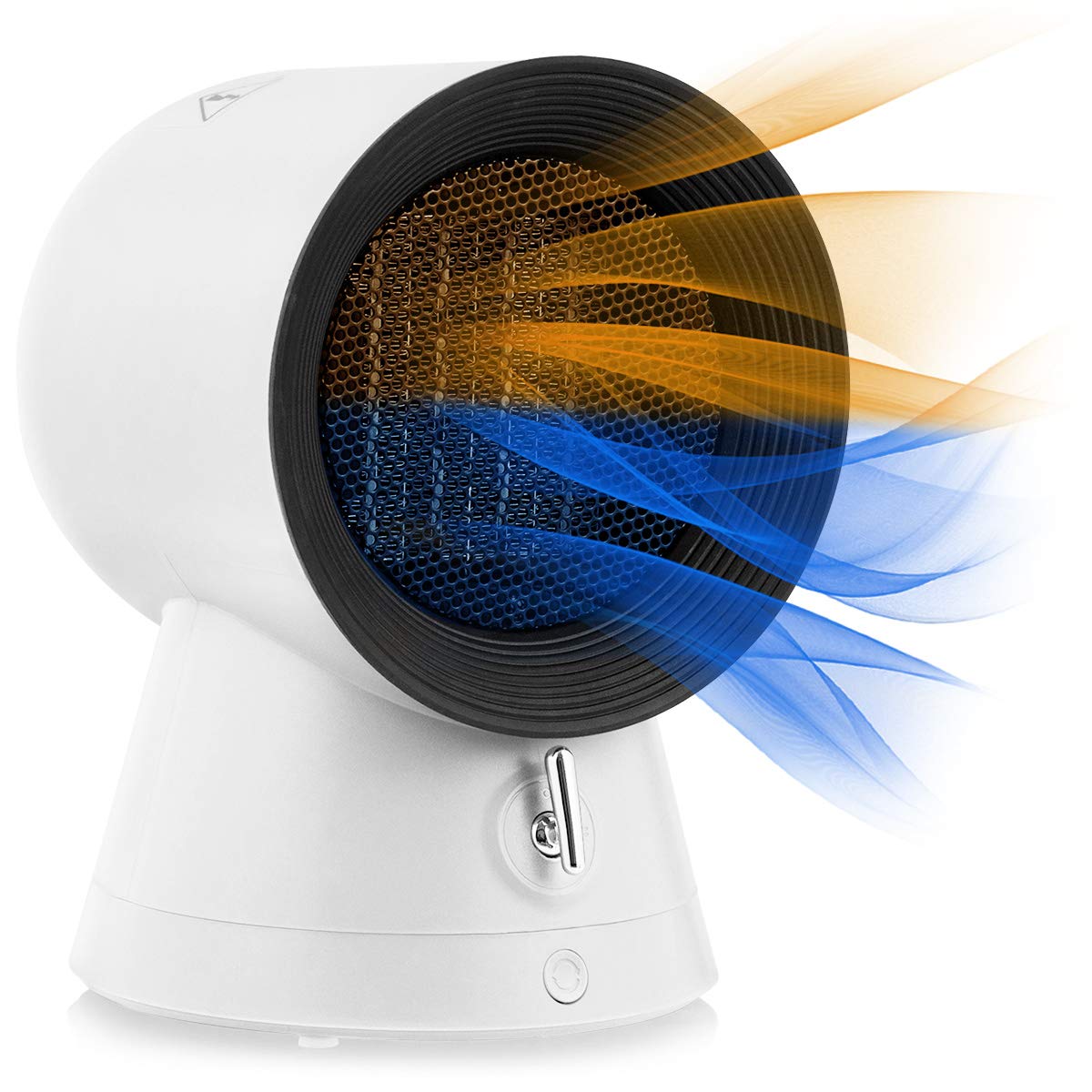 Goflame Electric Mini Space Heater Cooling Fan, 2 In 1 Space Heater With Adjustable Thermostat, 1500W Air Heater W/Tip Over & Ov