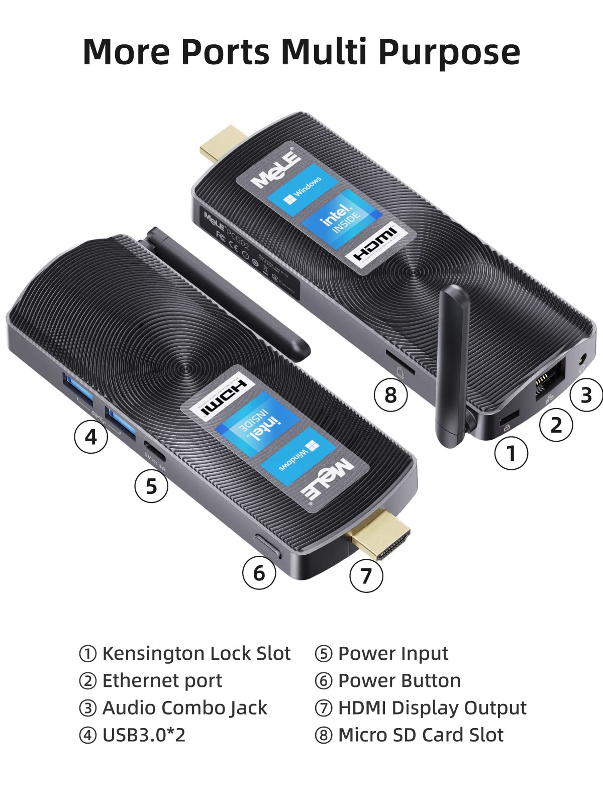 Mele Pcg02 Fanless Mini Pc Stick Desktop Computer Windows 11 Pro J4125 8Gb 128Gb Hdmi Compute Stick, Support Pxe Unlocked Bios,