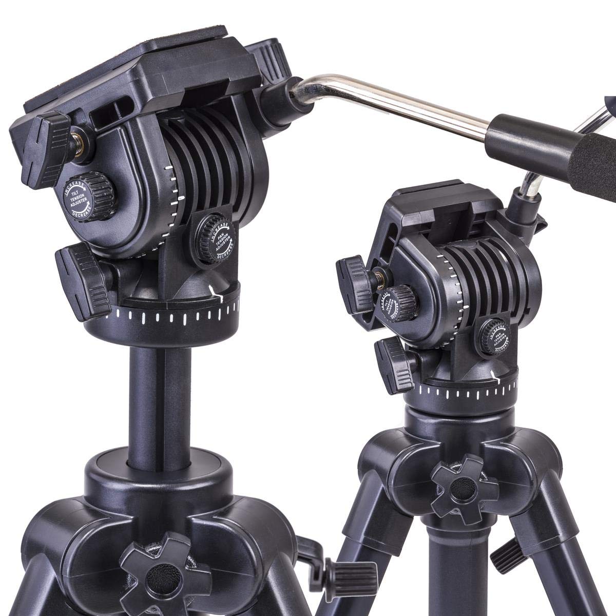 Takama 66'' 3 Section Flip Video Camera Tripod Withfluid Drag Head