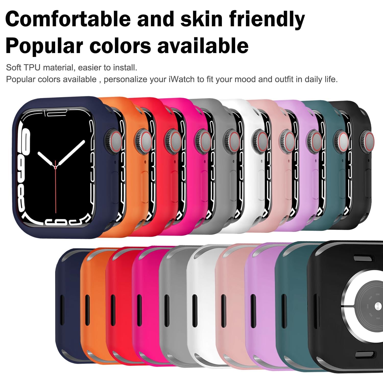 Botomall Compatible With Apple Watch Bumper Case 38Mm Series 3 2 Soft Flexible Tpu Thin Lightweight Protective Cover For Iwatch