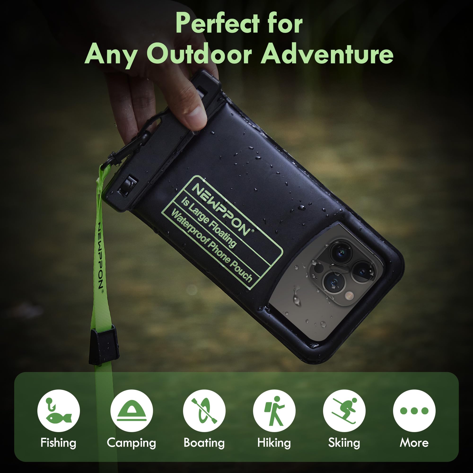 10.5 Large Floating Waterproof Phone Pouch - 2 Pack Float Clear Cell Holder Protector With Lanyard - Universal Floatable Water P