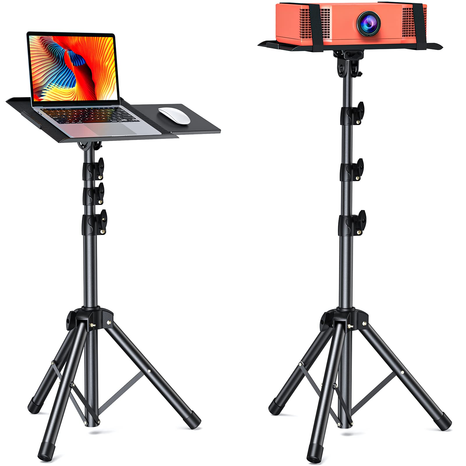 Amada Homefurnishing Projector Tripod Stand, Foldable Projector Stand, Multipurpose Laptop Stand With Removable Mouse Tray, Adju