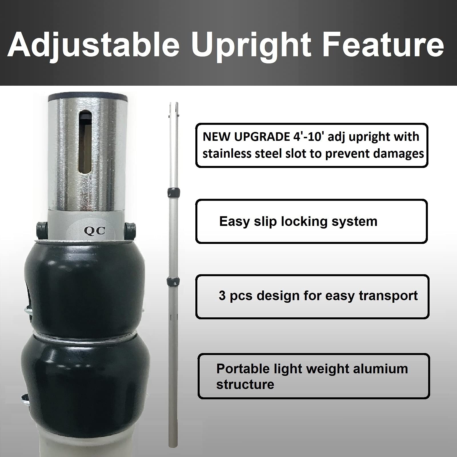 Crowd Control Center Pipe And Drape Backdrop Photobooth Wedding Party Convention Tradeshow Kit Framework Only (4' 10' Adjust Upr