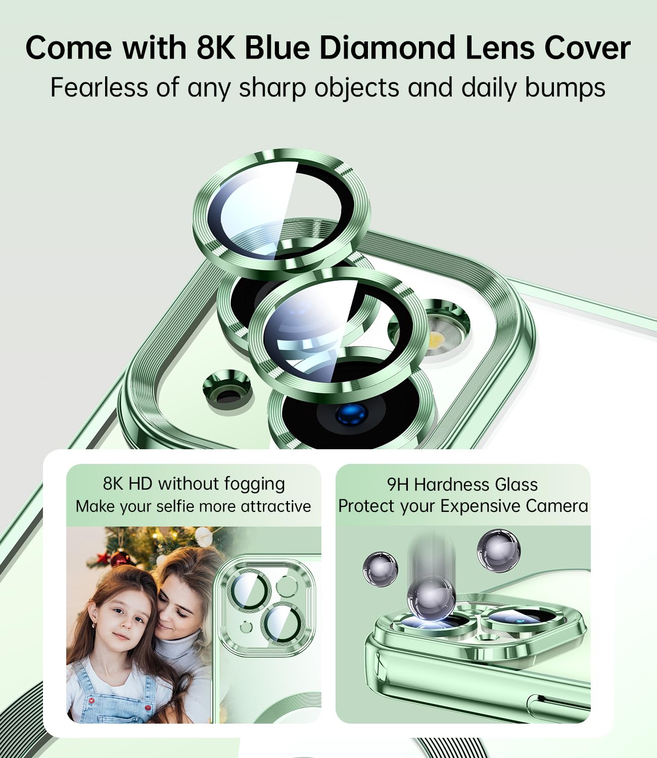 Jueshituo Magnetic Clear For 15 Case With Full Camera Protection [No.1 Strong N56 Magnets] [Military Grade Drop Protection] For