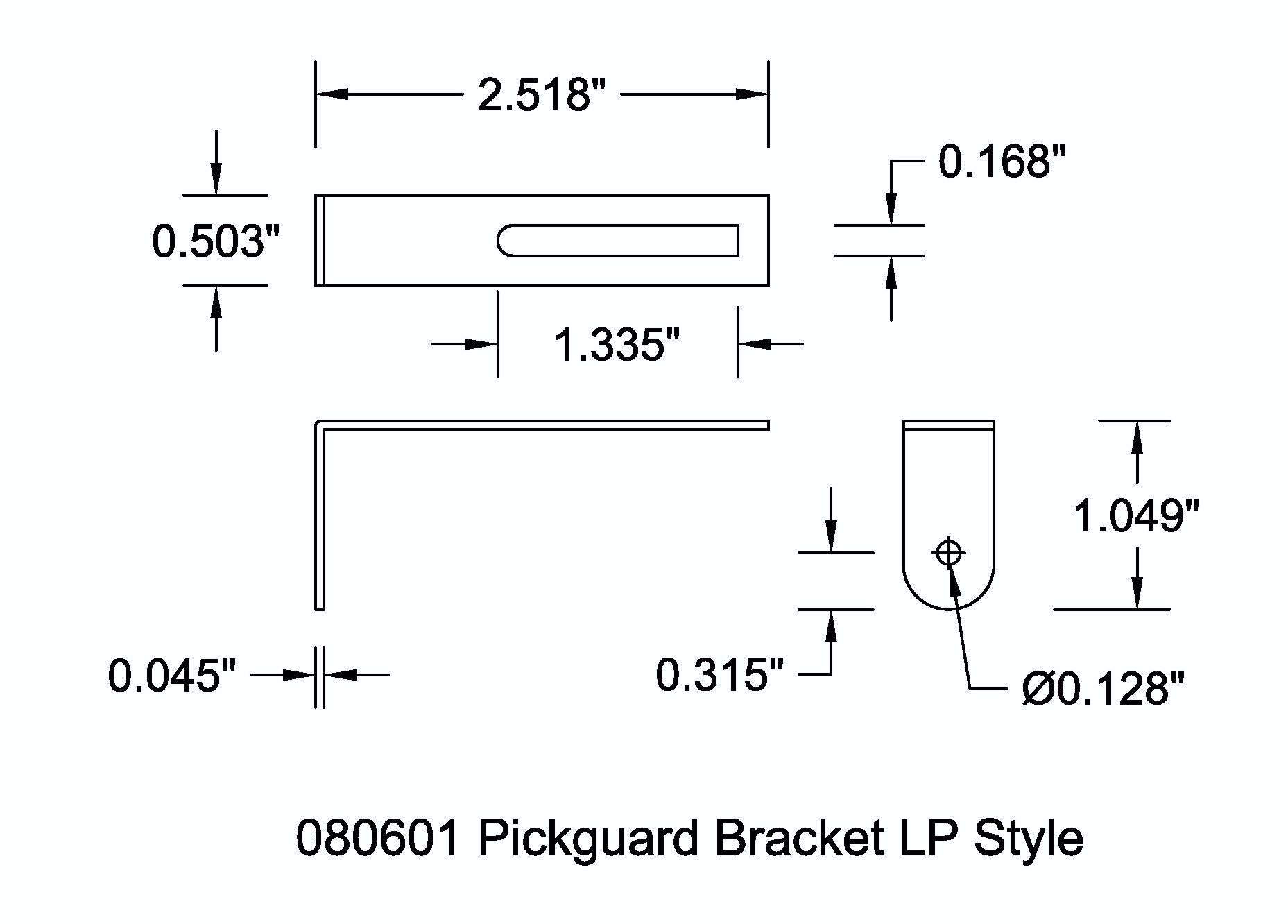 Pickguard Bracket Lp Style Guitar Chrome Finish