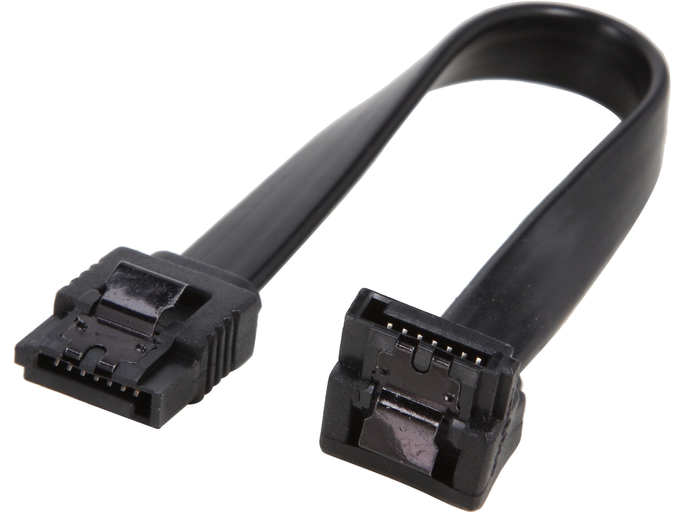 Nippon Labs SATA3L0.5FT-90/180BK 6-Inch Sata Cable with Locking Latch, Black