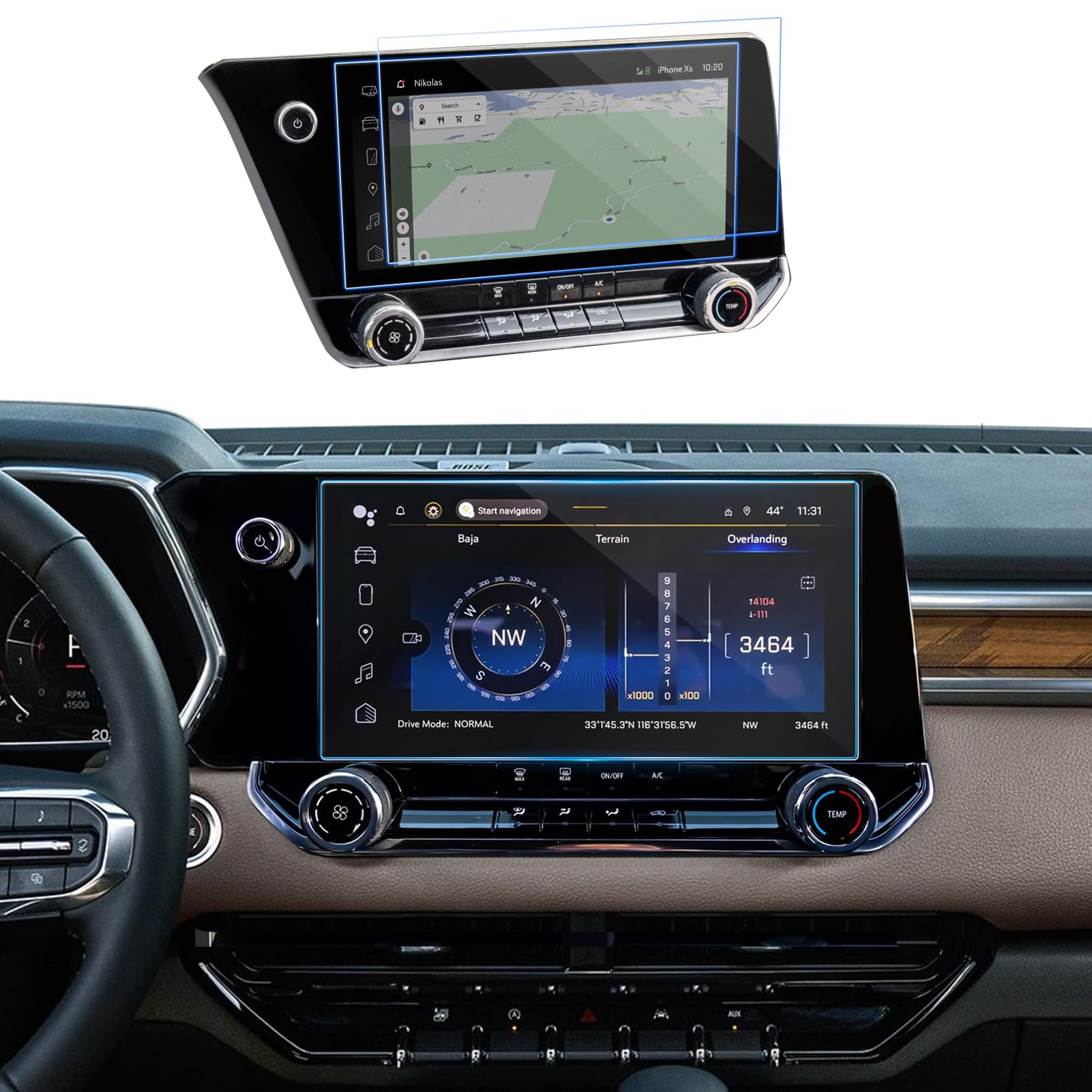 Lantu 2Pcs Colorado Nano Screen Protector For 2024 2023 Chevy Colorado&Gmc Canyon Accessories 11.3 Inch Navigation Touchscreen P