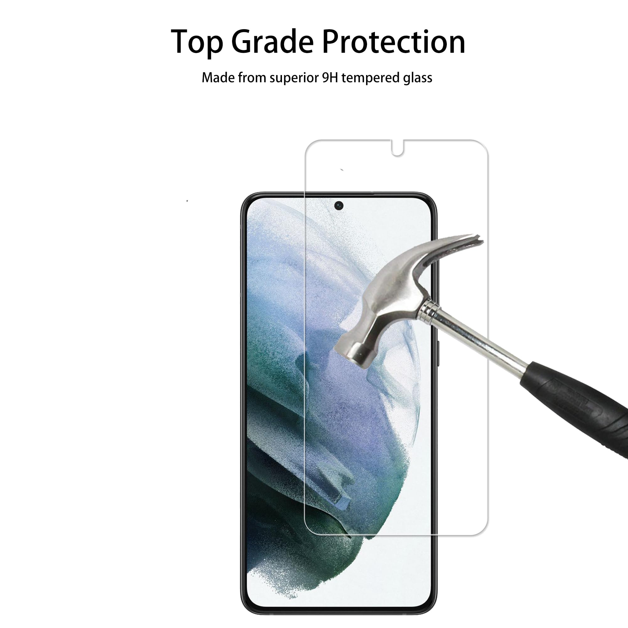 Hkkais Designed For Samsung Galaxy S21 + Plus 5G Tempered Glass Screen Protector 2 Pack Camera Lens Protector Film 2 Pack