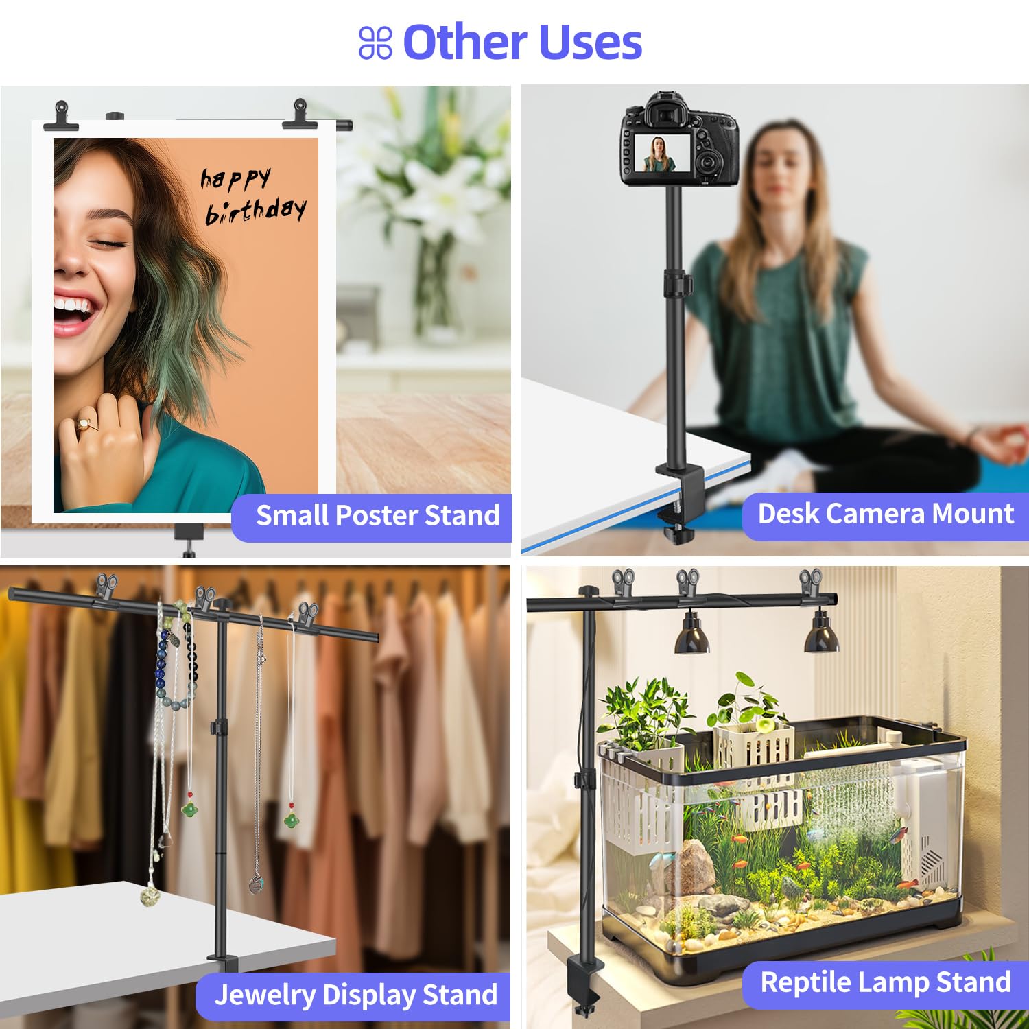 Jinsui Small Backdrop Stand 2.5X3Ft, Adjustable Photo Backdrop Stand Kit With 3 Clamps, Portable Background Stand Support For Ph