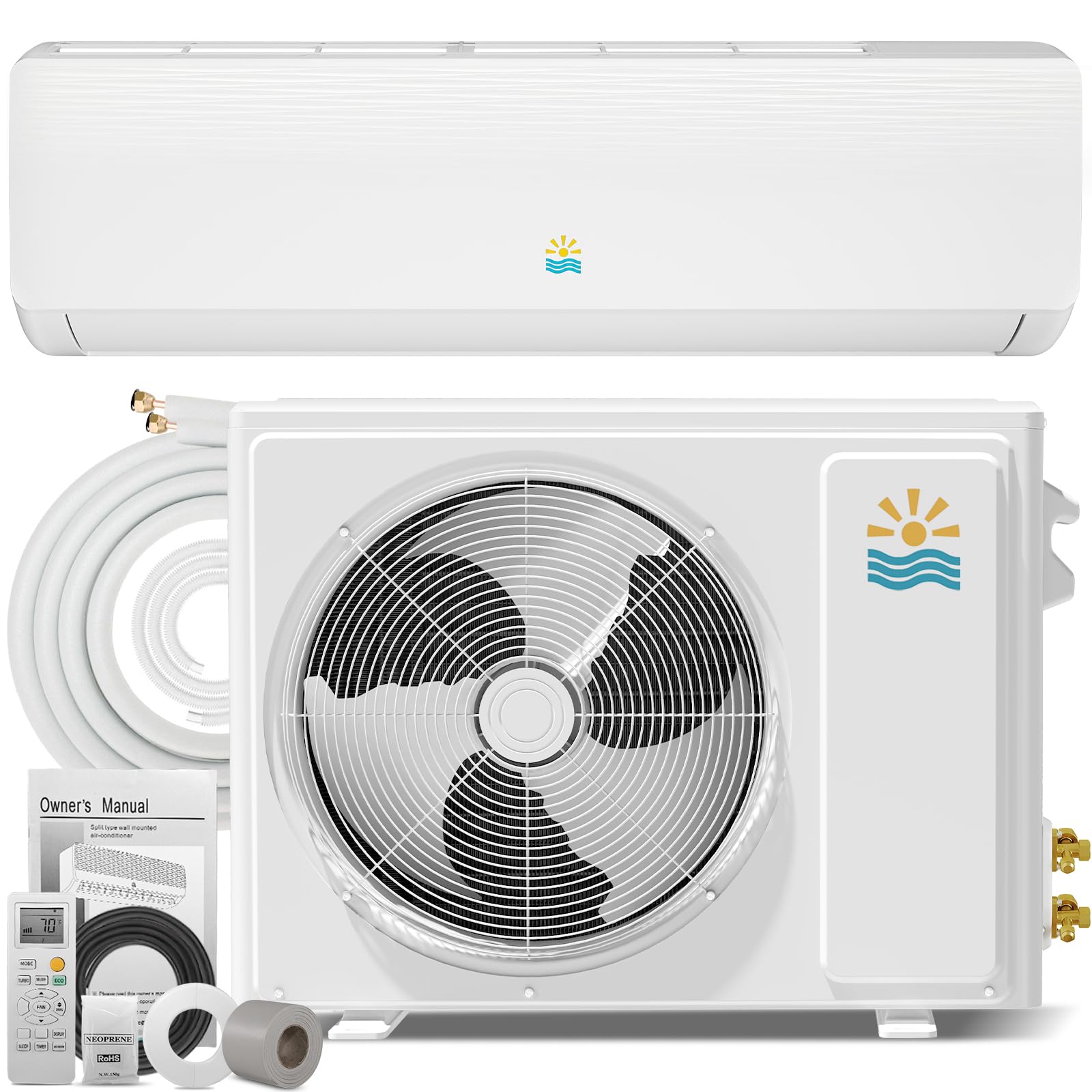 Oylus 12000 BTU Mini Split Ac/Heating System - 19 SEER2 Mini Split AC Unit with Heat Pump, 115V Energy Efficient Ductless AC Uni