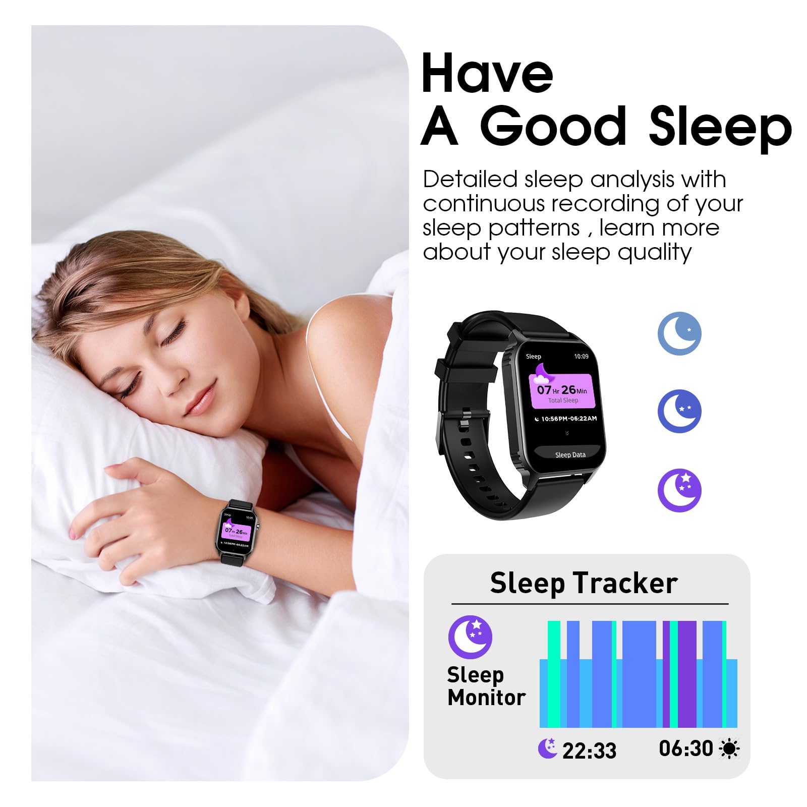 Pjyubvor Smart Watch For Men Women(Answer/Make Call), 1.83'' Smartwatch Fitness Tracker With Heart Rate/Sleep Monitor, Spo2, Ped