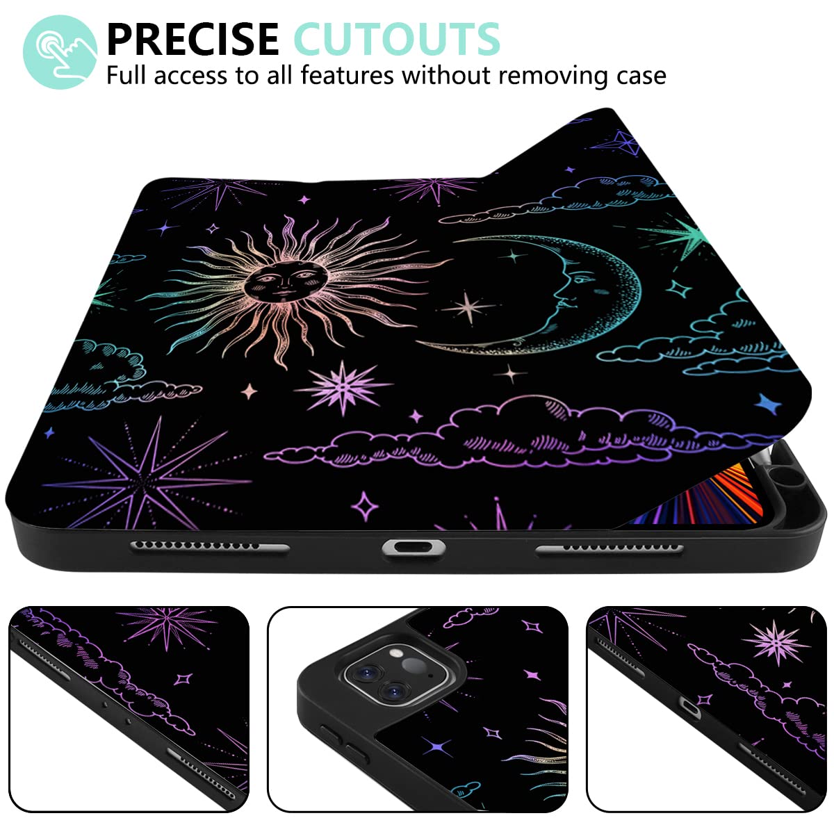 Dongke Case For Ipad Pro 12.9 Inch 6Th Generation 2022, Built-In Pencil Holder + Trifold Stand + Auto Wake/Sleep + Protective Co