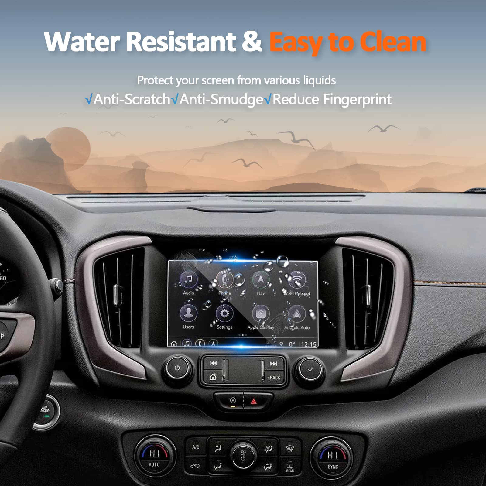 Cdefg Tempered Glass Screen Protector For 2018 2019 2020 2021 2022 2023 2024 Gmc Terrain Sle, Slt, At4 And Denali 8' Touch Screen,Display Film (8 Inch)