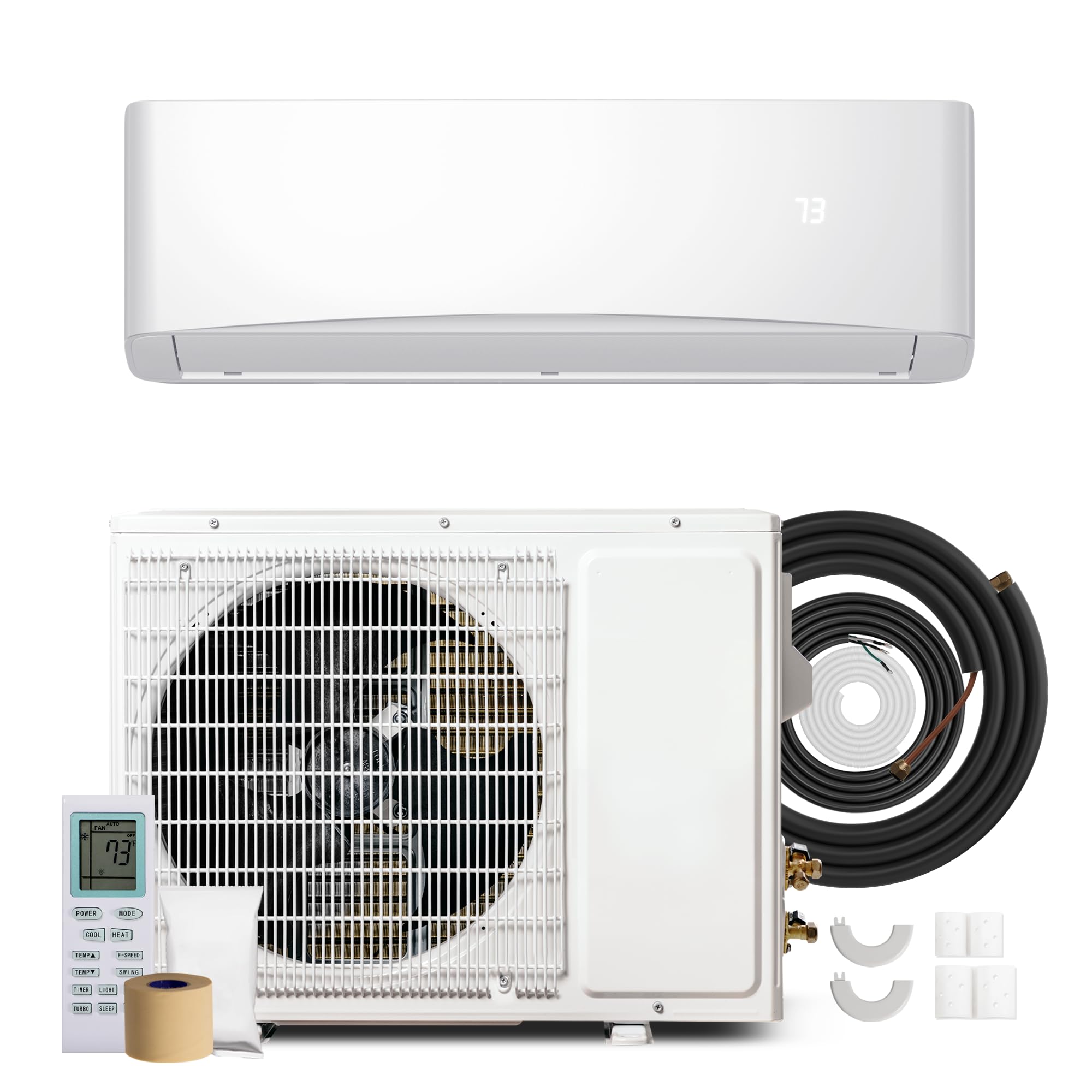 Manastin 12000BTU Mini Split Air Conditioner& Heater, 17 SEER2 115V Inverter System, Covers Up to 750 Sq. Ft, Complete Installat