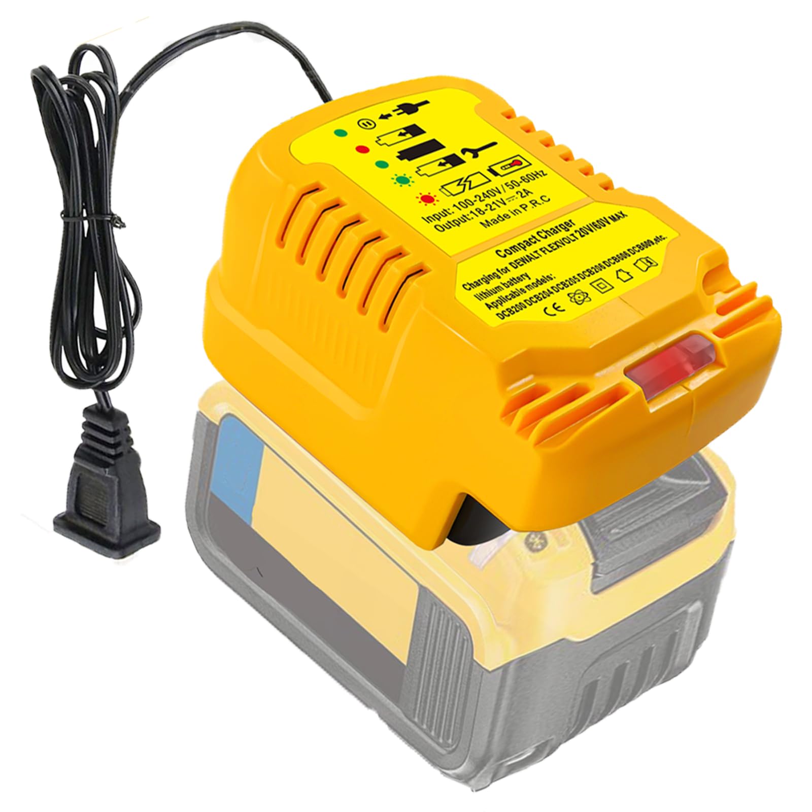 Asunt Portable Mini Charger For Dewalt 20V Lithium Ion Battery Dcb206 Dcb230 Dcb240 Dcb612 Dcb609 Dcb606 Compact Charger Compati