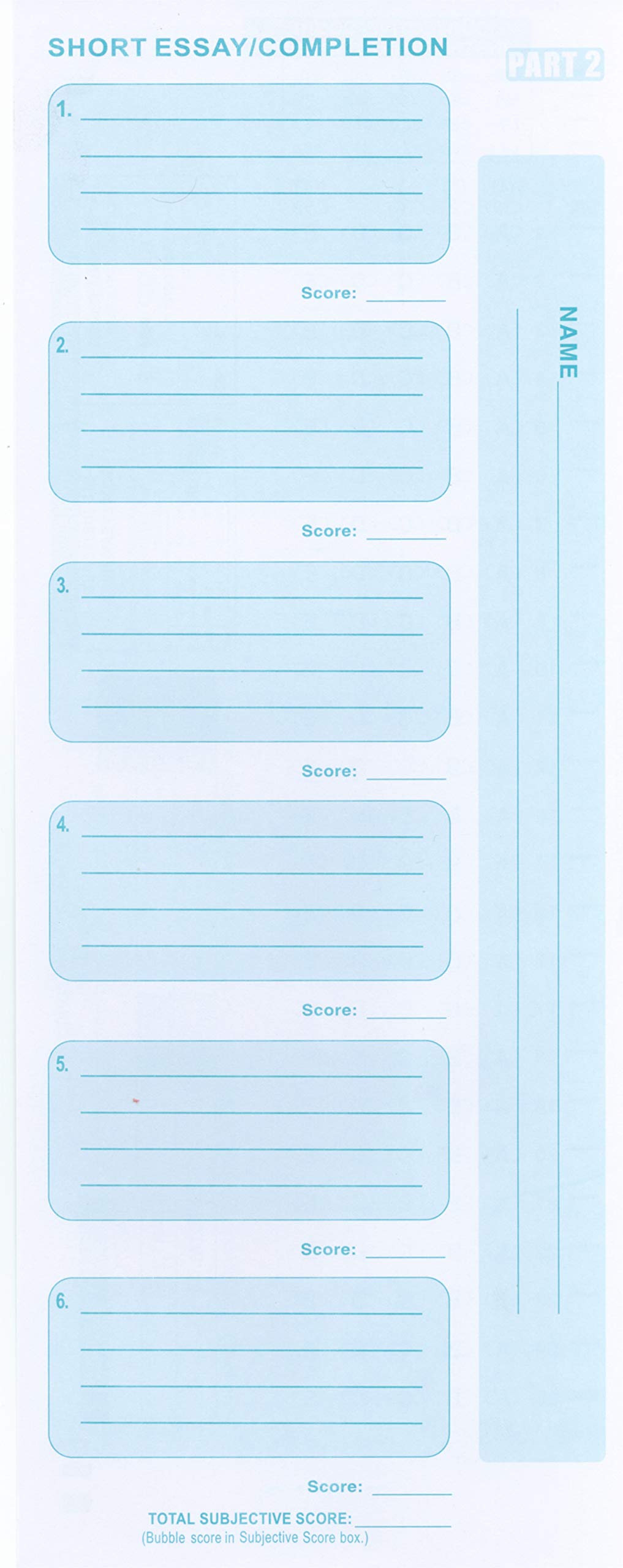 Test 825E (100 Sheet Pack) Compatible Testing Forms
