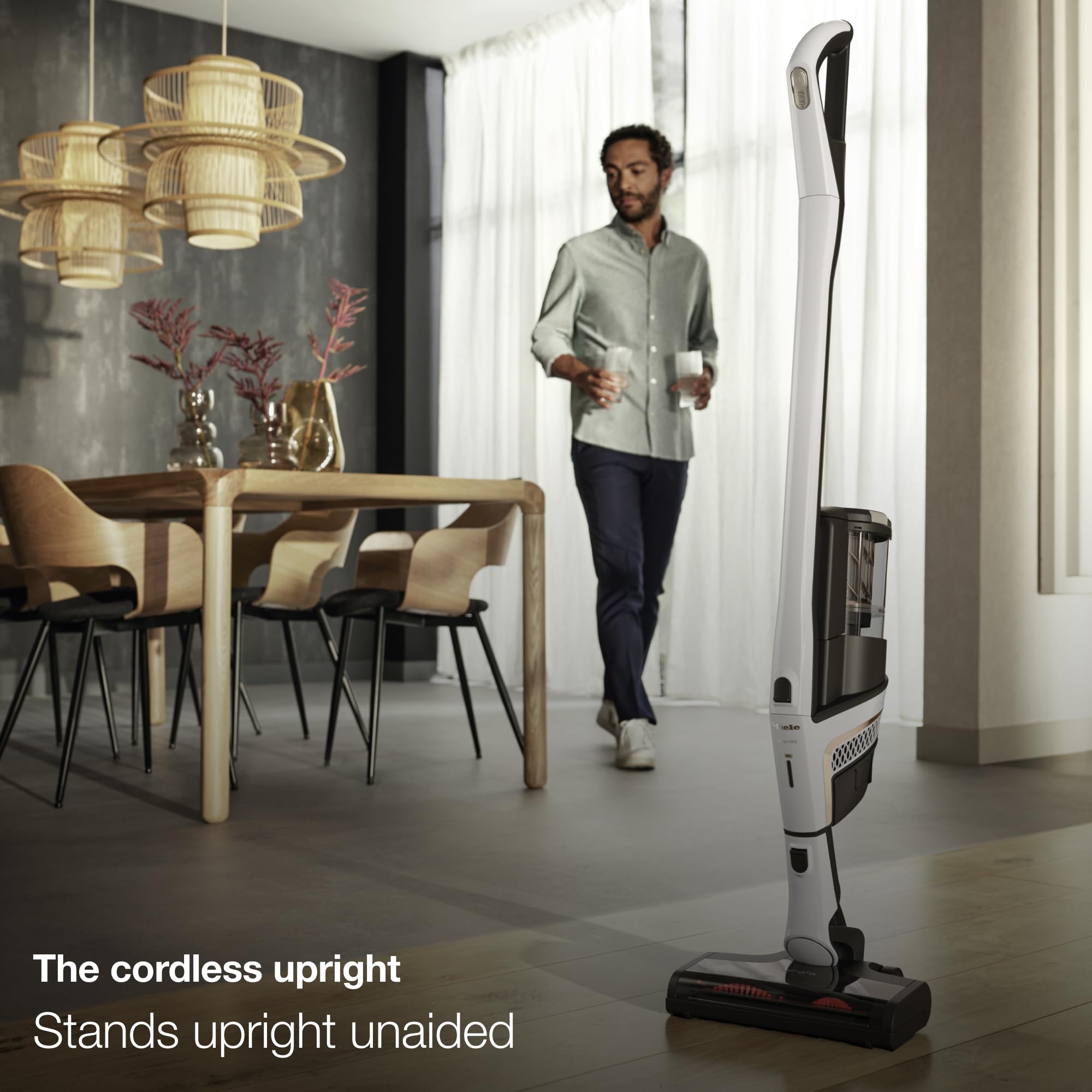 Miele Triflex Hx2 Cordless Stick Vacuum Cleaner, 60 Min Runtime, Lotus White / Rose Gold