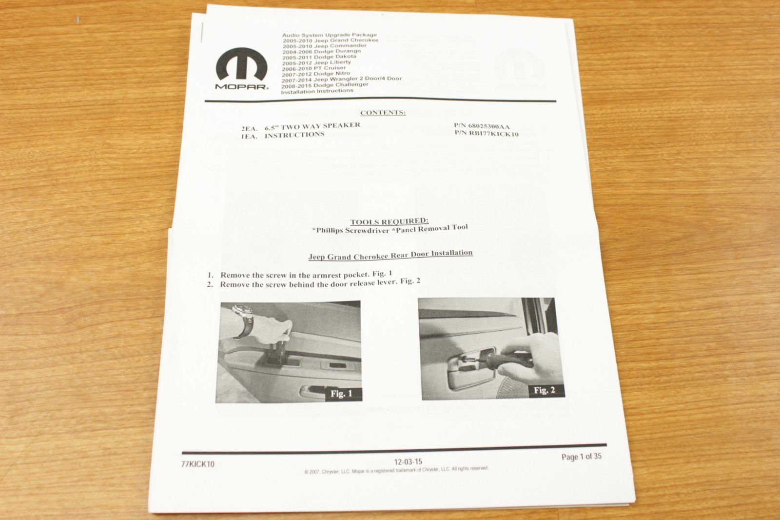 Chrysler Jeep Dodge 6.5Inch Kicker Speaker Upgrade Set Of 4 Mopar Oem