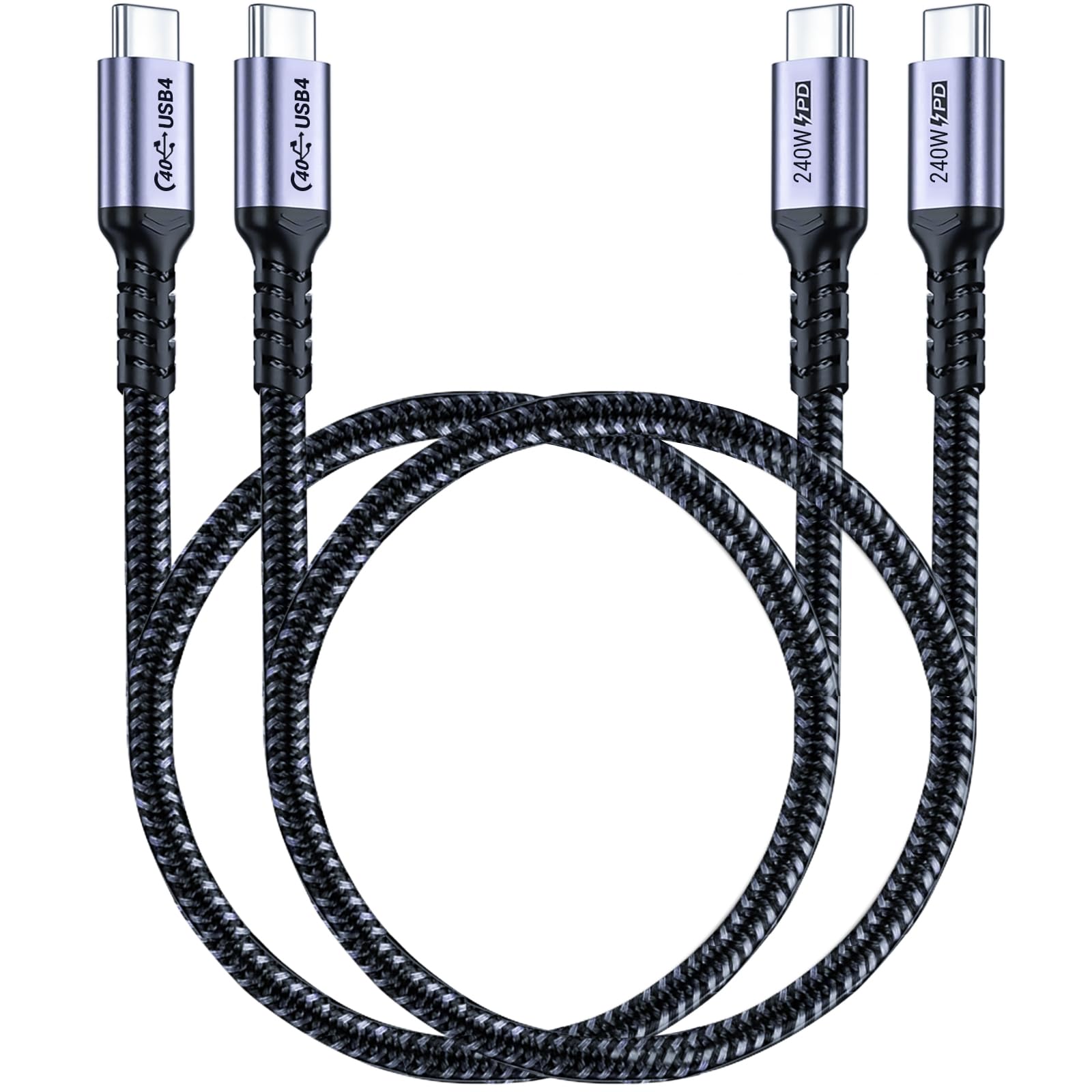 Sumpk 1.5Ft Usb 4 Cable 2 Packs 40Gbps Usb 4 Cable With 240W Fast Charging And 8K Video Display Compatible With Thunderbolt 4, T