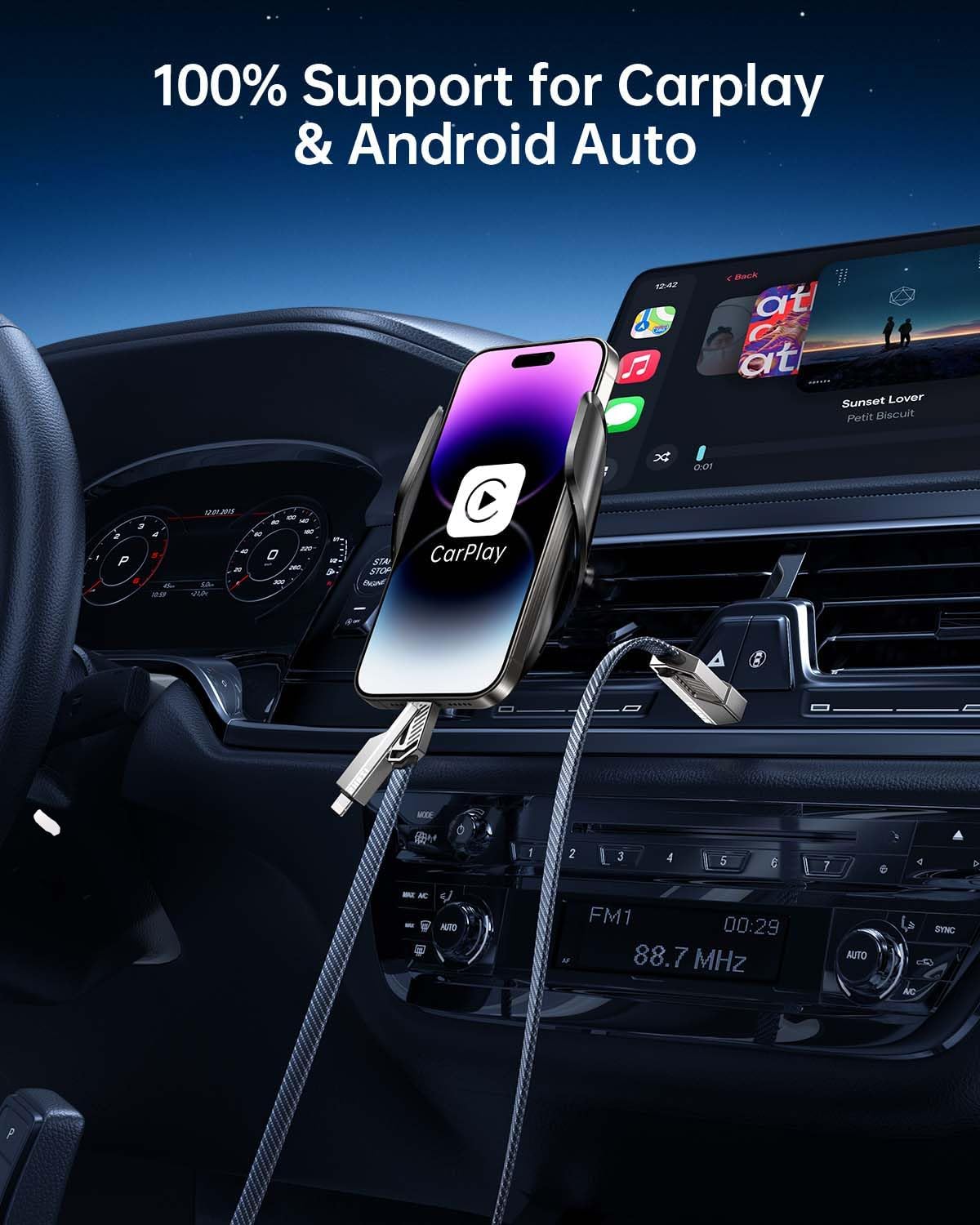 [One Is Enough] 4In1 Usb C To Lightning Cable, 180W[High Speed Charging&Fast Data Transfer] [Carplay&Android Auto Support] Multi