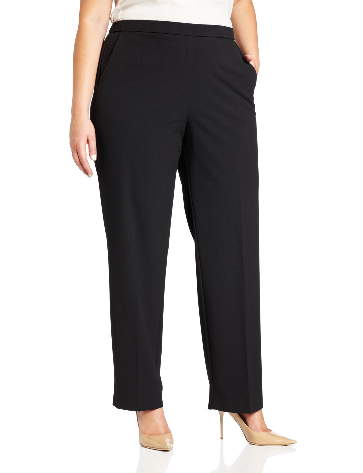Briggs New York Womens Plus Size All Around Comfort Dress Pants, Black, 16 Plus