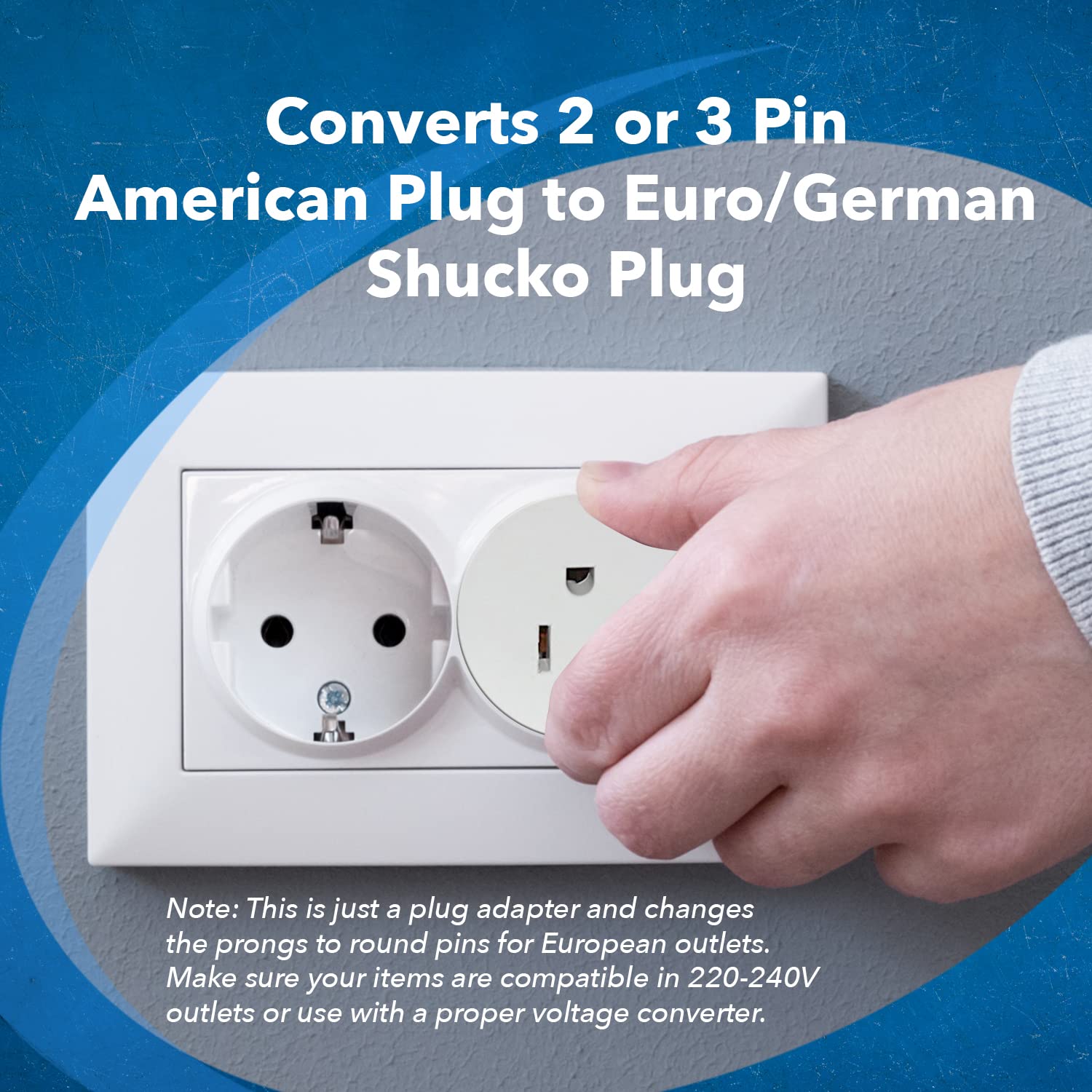 Orei Pack 6 European Travel Plug Adapter   Usa, Canada, Mexico To European Type E/F Plug Adapters   Schuko Adapter Ce Certified
