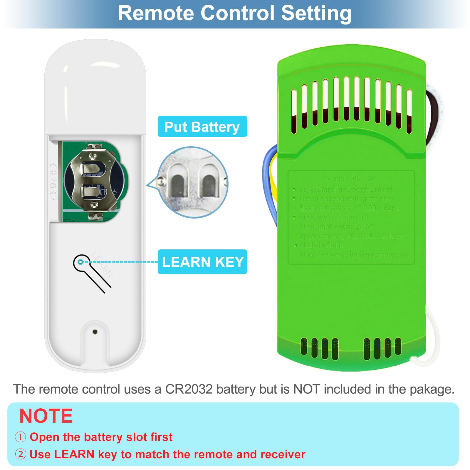 99770 Ceiling Fan Remote Control Kit Replacement For Hampton Bay Harbor Breeze 99770 99813 99815 99384 99772 99122 99123 99600,3