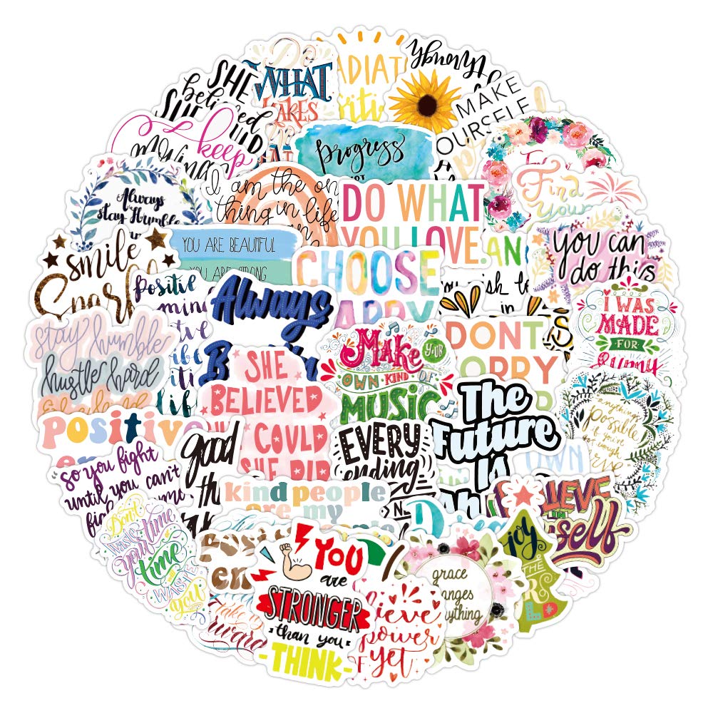 50 Pcs Inspirational Stickers Reward Motivational Decals For Teens Students Teachers Employees Water Bottle Laptop Vinyl Waterpr