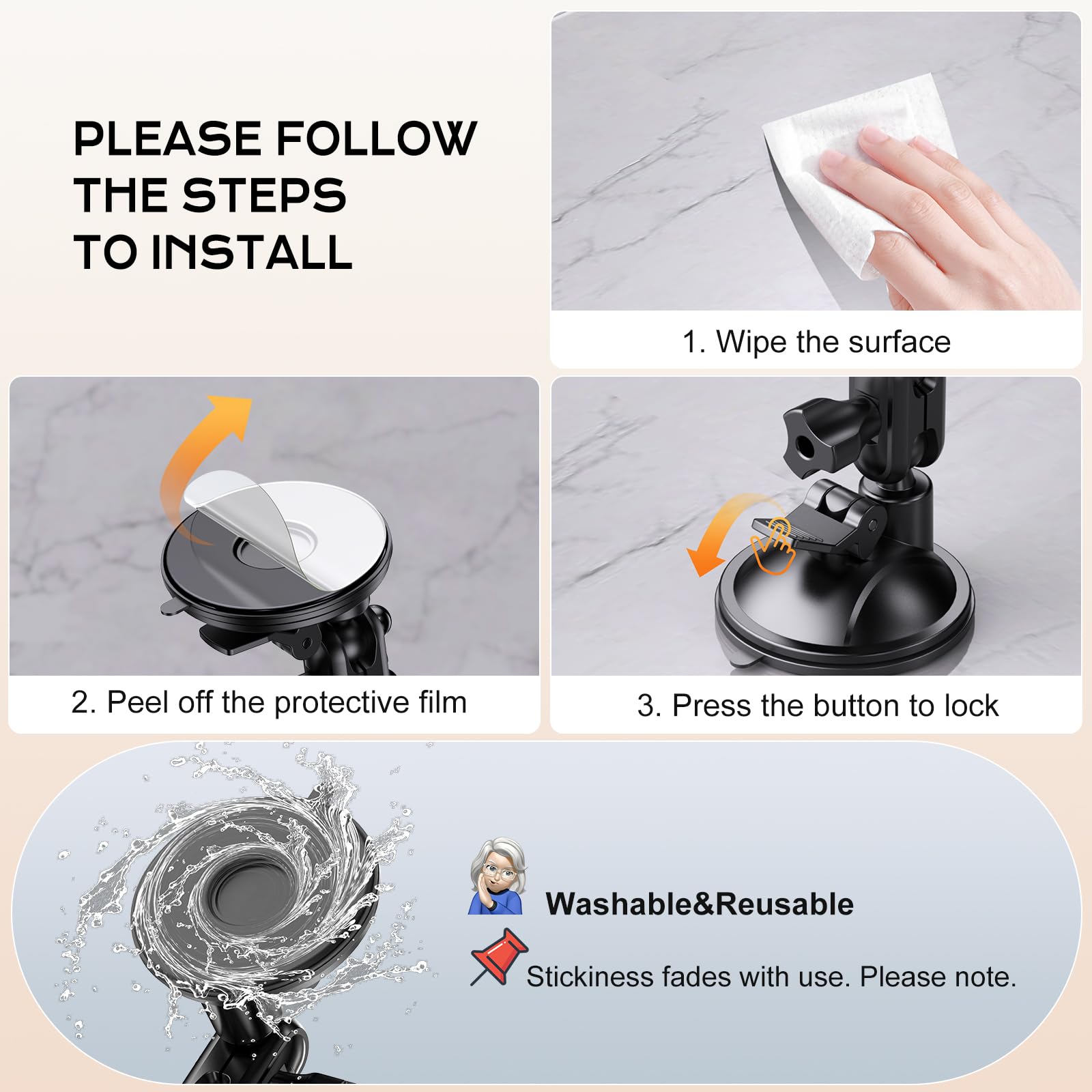 Magjieyx Suction Phone Holder For Mirror-Phone Stand For Content Creator With Light Slot, Ideal Mount For Tiktok Ins, Makeup/Kit