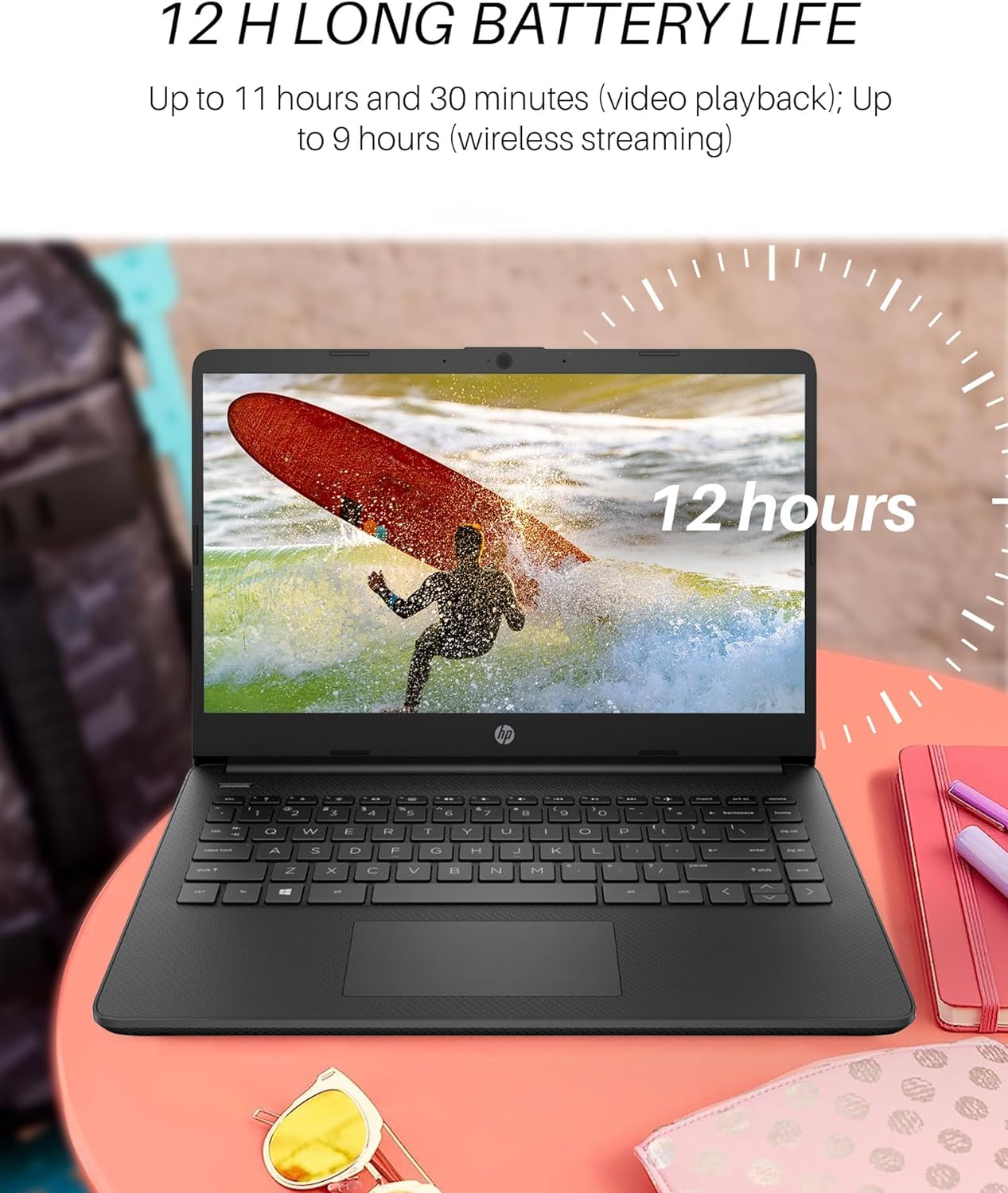 Hp 14 Inch Laptop Student Business, Intel Celeron N4120, 16 Gb Ram, 384 Gb Storage(128Gb Emmc+256Gb Msd), 1-Year Office 365, Int