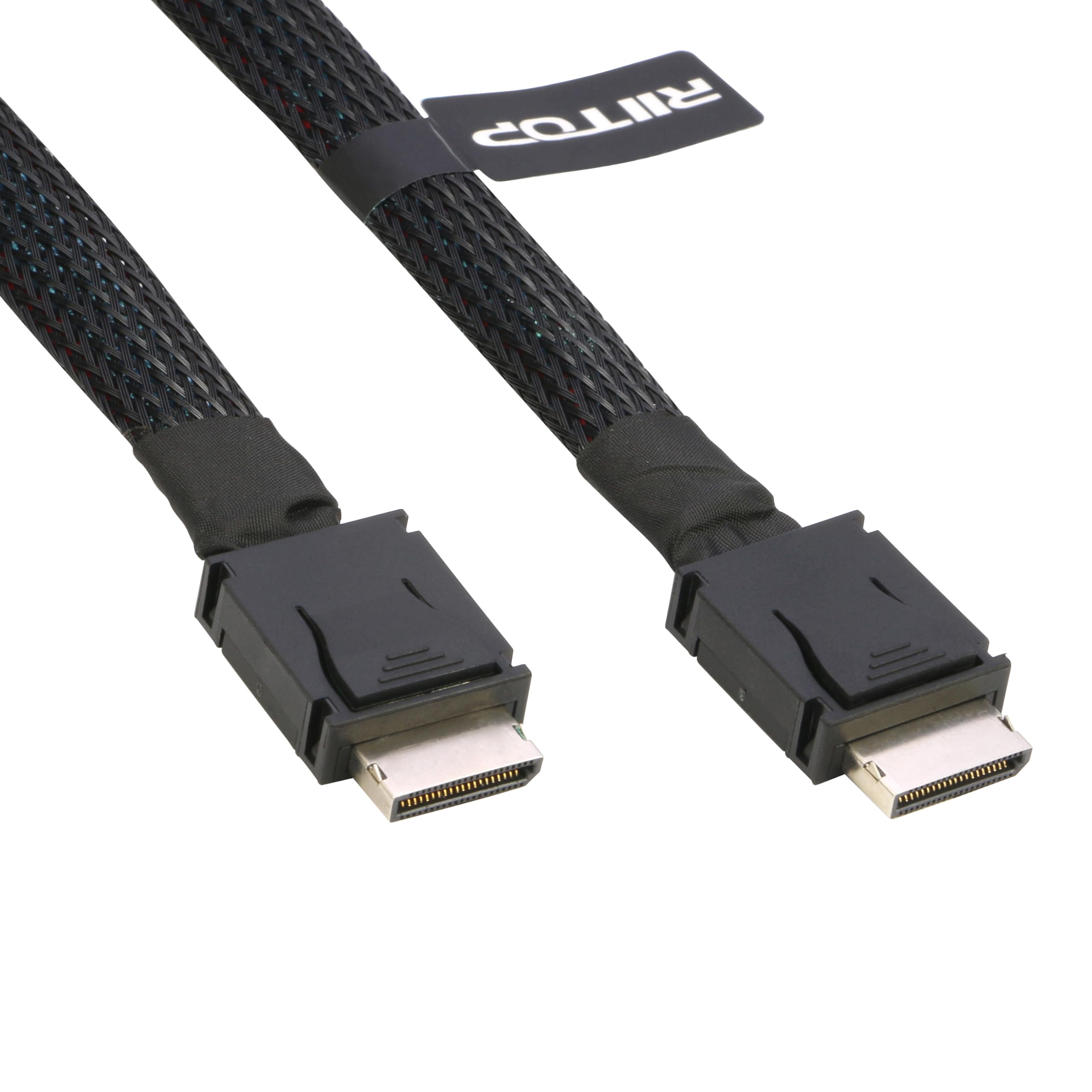 RIITOP Oculink Cable Short [1.6ft], PCIe 4.0 SFF8611 4i Male to Male Cord for Oculink eGPU onexGPU