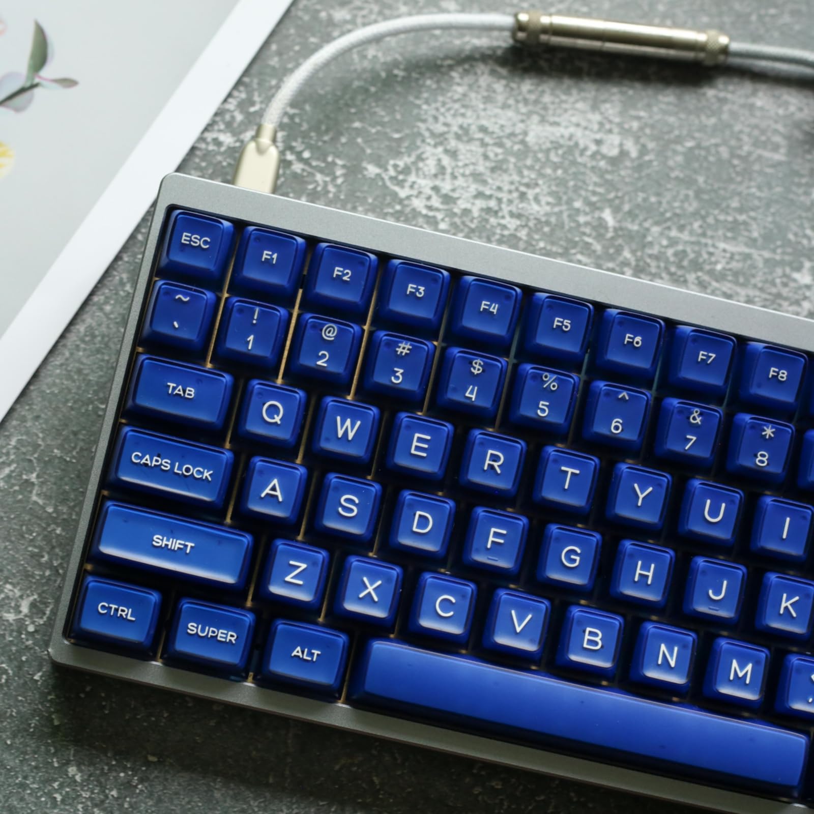Redqin Keycap Set  Klein Blue Jade 142 Keys Rsa Profile Shine Through Keycaps Pbt Keycaps Double Shot Custom Keycaps For Mechani