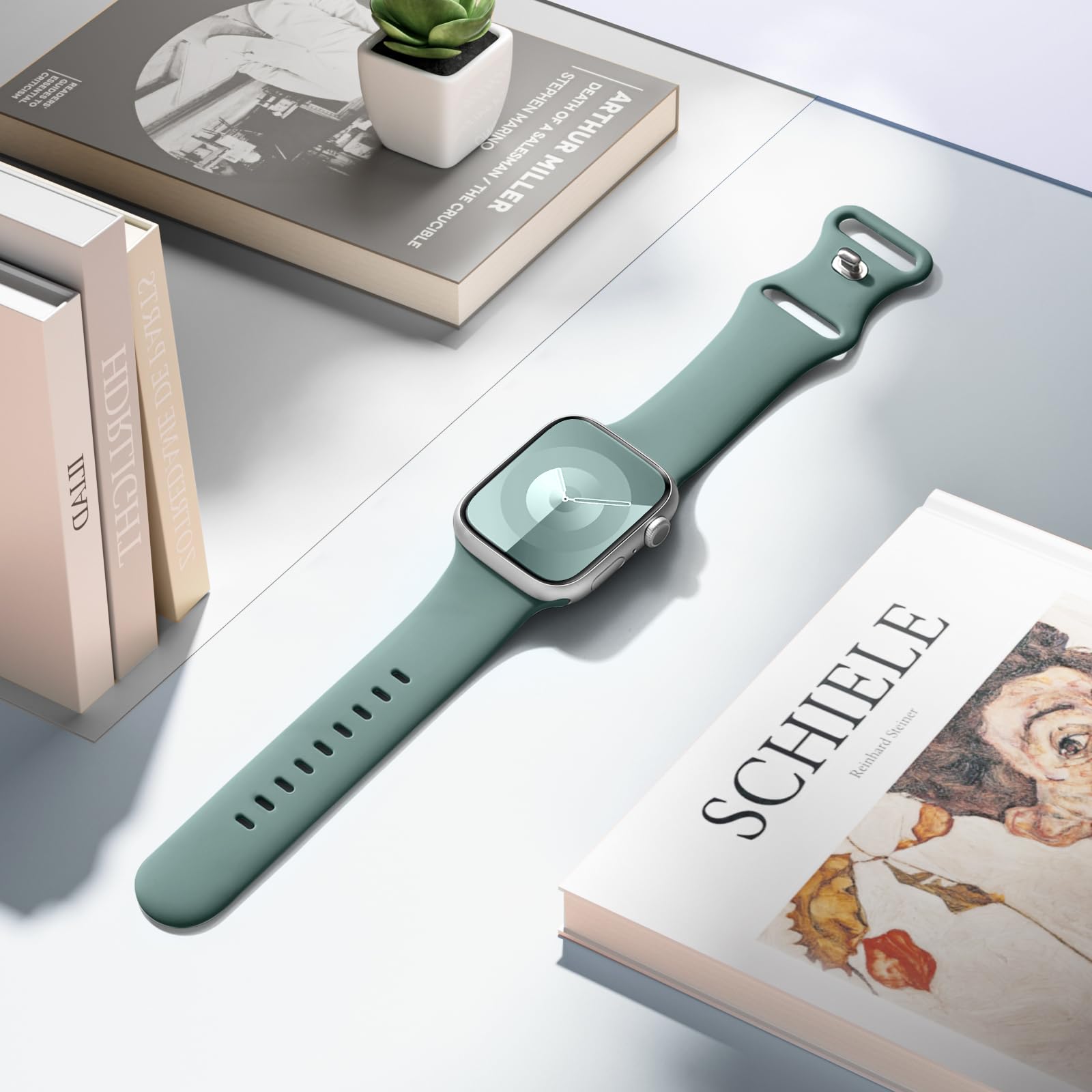 Daqin Compatible With Apple Watch Band 44Mm 45Mm 46Mm 42Mm 49Mm 41Mm 38Mm 40Mm Women Men, Soft Silicone Sport Iwatch Replacement