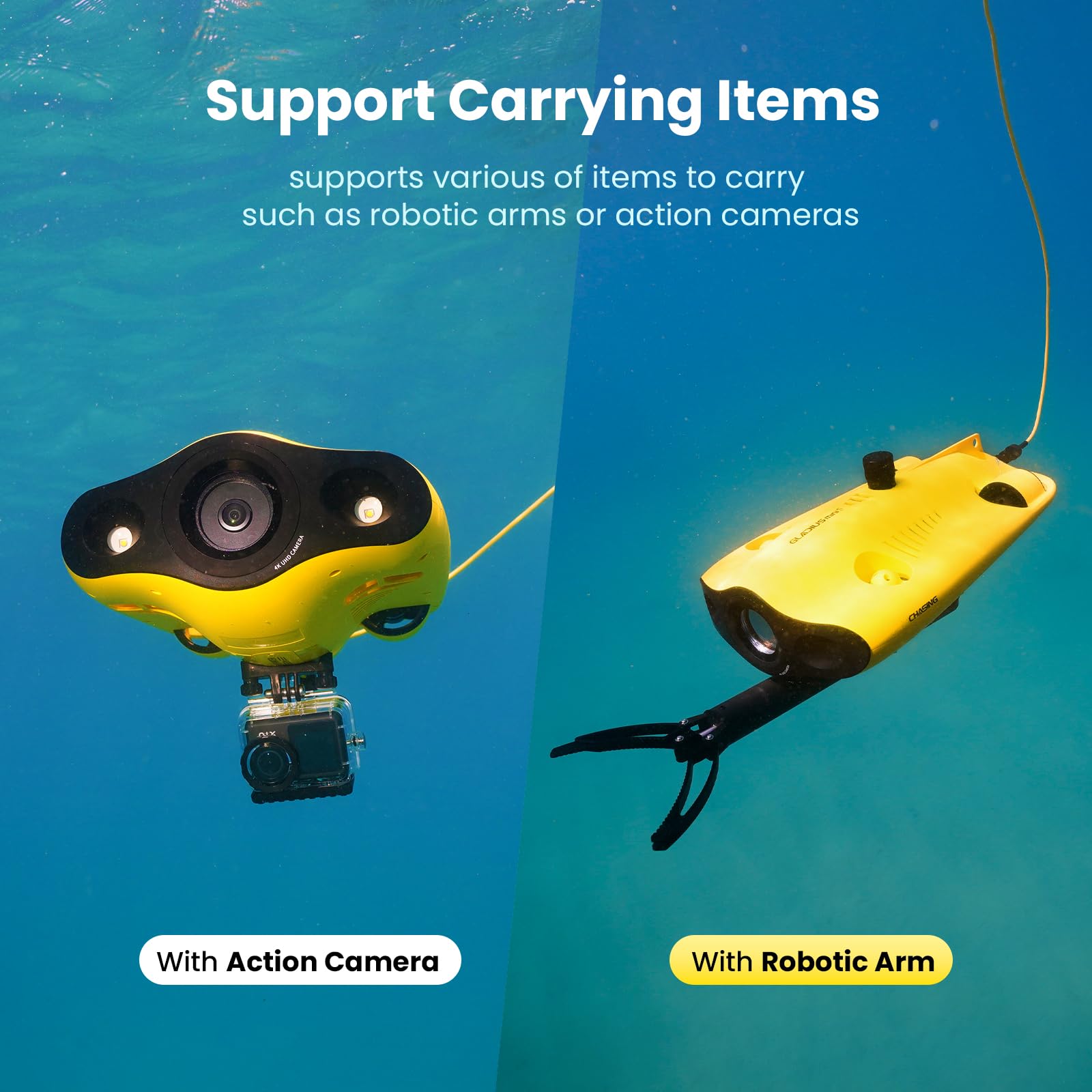 Underwater Drone, Mini S Submarine Drone With 4K+Eis Image Stabilization Camera For Real-Time Viewing Depth & Temperature Data,