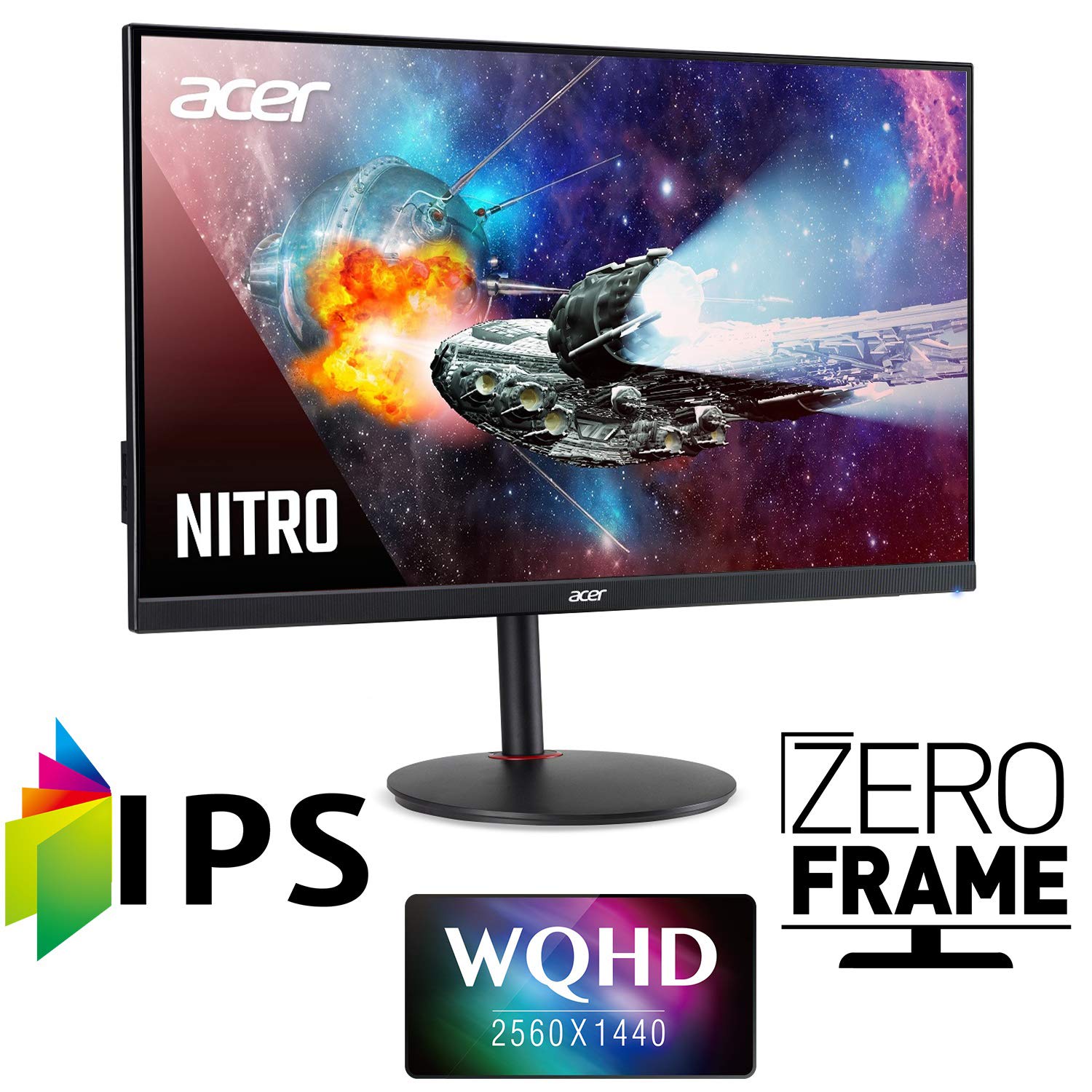 Acer Nitro Xv272U Pbmiiprzx 27'' Wqhd (2560 X 1440) Ips G Sync Compatible Monitor, 144Hz, 1Ms Vrb, Vesa Certified Displayhdr400,