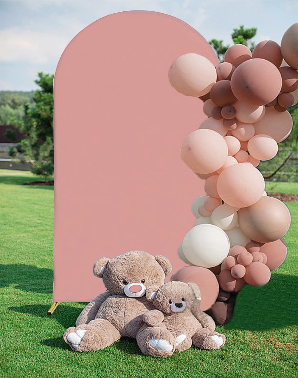 Jkdmjf 6.6 Ft Dusty Rose Arch Backdrop Cover Spandex Fitted Arch Backdrop Stand Cover For Wedding Reception Birthday Party Baby
