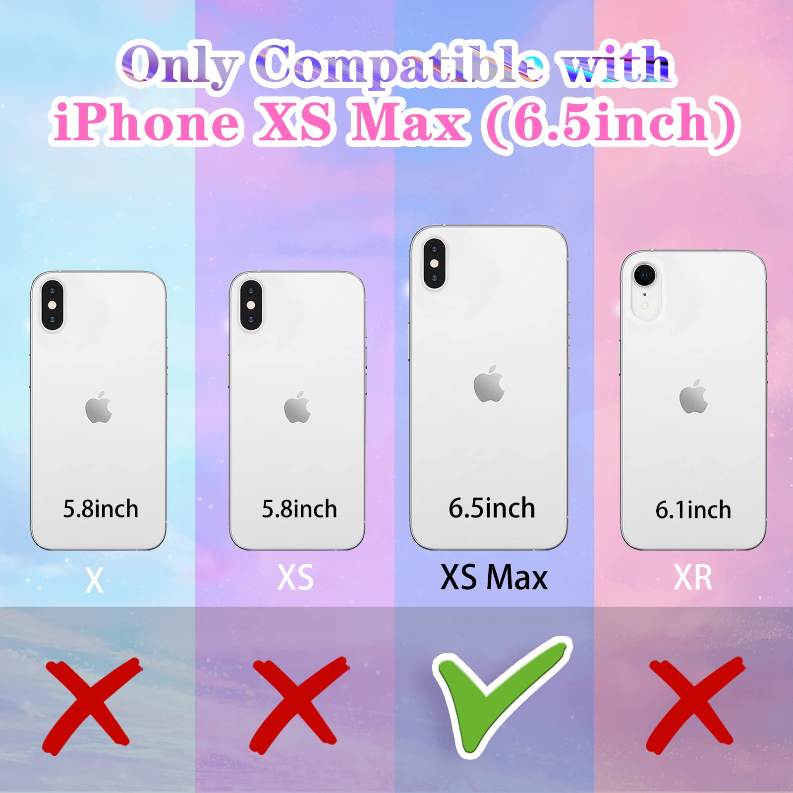 Goocrux (3In1 Case For Apple Iphone Xs Max Butterfly Glitter Handmade Sequin Sparkle Pretty For Women Girls Clear Design Crystal