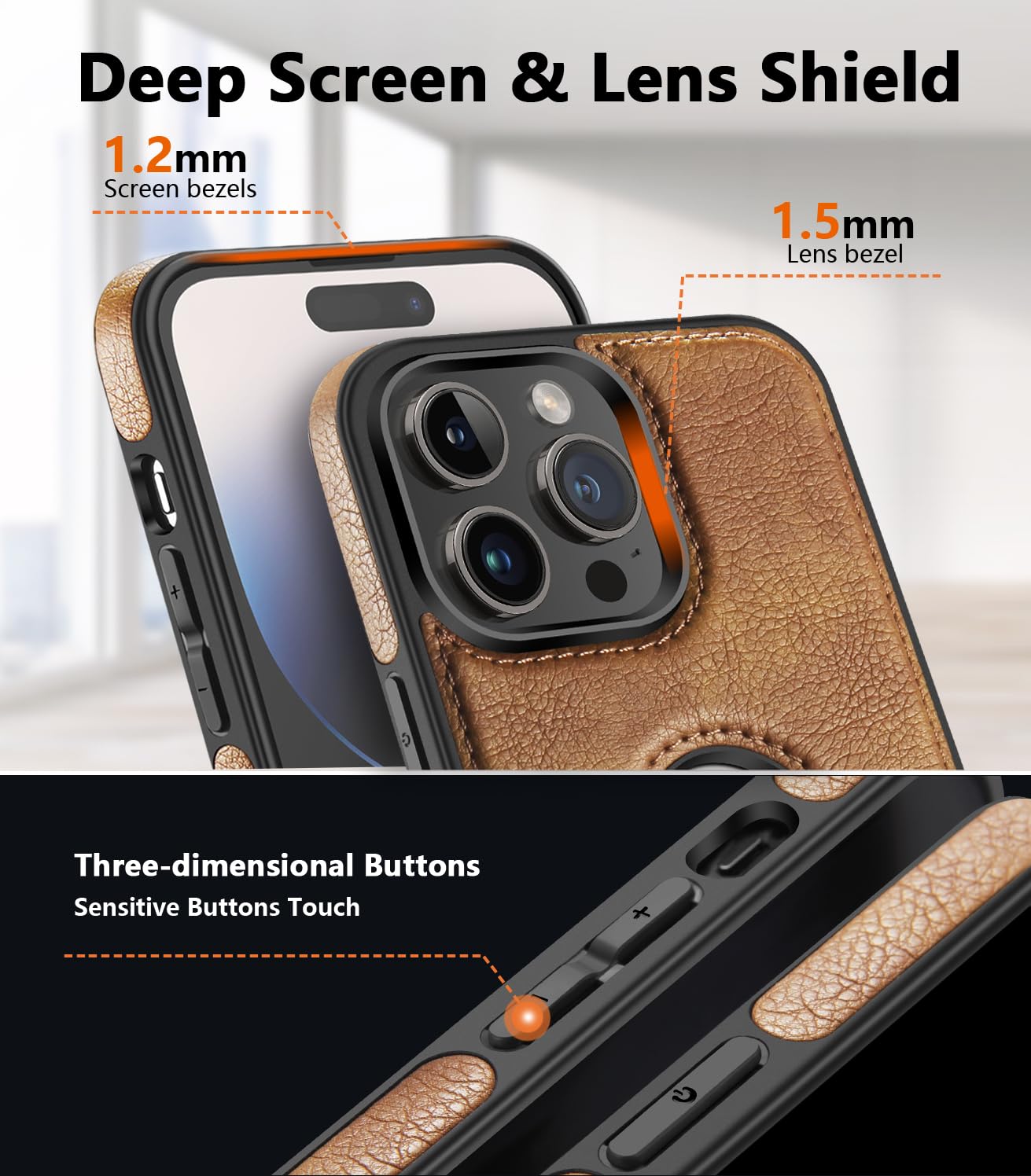 Wtcase Magnetic For Iphone 14 Pro Max Leather Case,Built In Invisible Stand [Compatible With Magsafe] Protective Slim Kickstand
