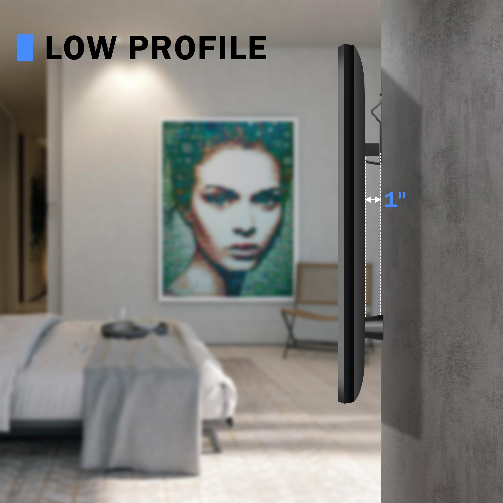 Xinlei No Stud Tv Wall Mount, Drywall Studless Tv Hanger For Most 12 55 Inch Flat Screen Tvs, Holds Up To 100Lbs, No Stud, No Dr