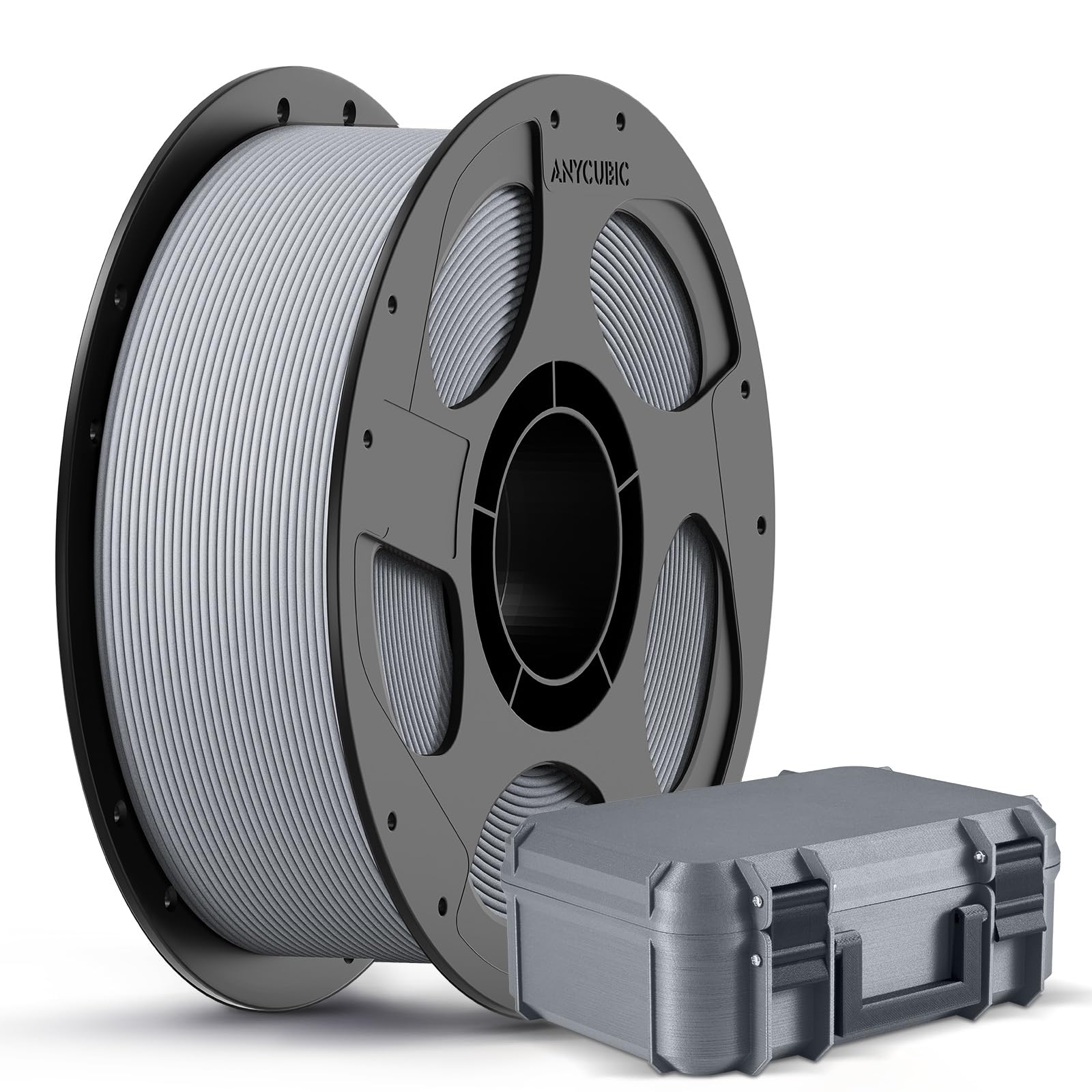ANYCUBIC Carbon Fiber PLA Filament 1.75mm, PLA-CF Enhanced Rigidity 3D Printer Filament, Matte Texture, 1KG Reusable Spool, Fish