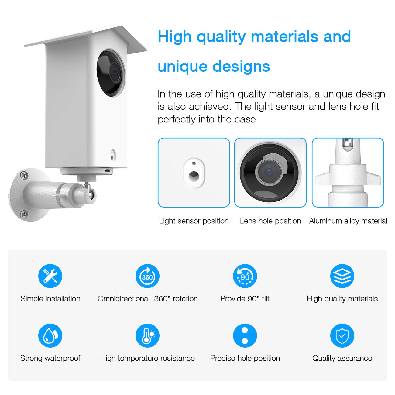 Holaca Real Water Resistant Protective Case + Metal Wall Mount Bracket For Wyze Cam Pan V2,Suitable For Indoor And Outdoor Use,M