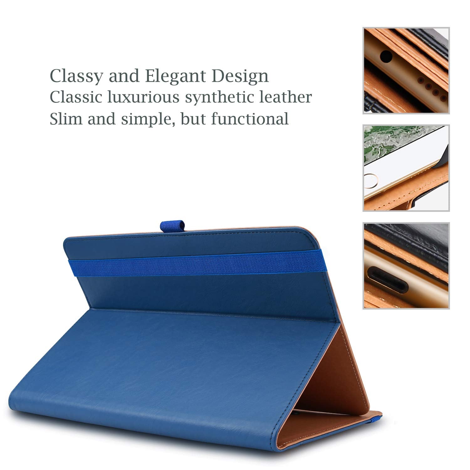 Procase Universal Tablet Case 9' 10.1' Inch, Stand Folio Tablet Case Protective Cover For 9' 9.7' 10' 10.1' Touchscreen Tablet With Multiple Viewing Angles And Pen Holder  Navy