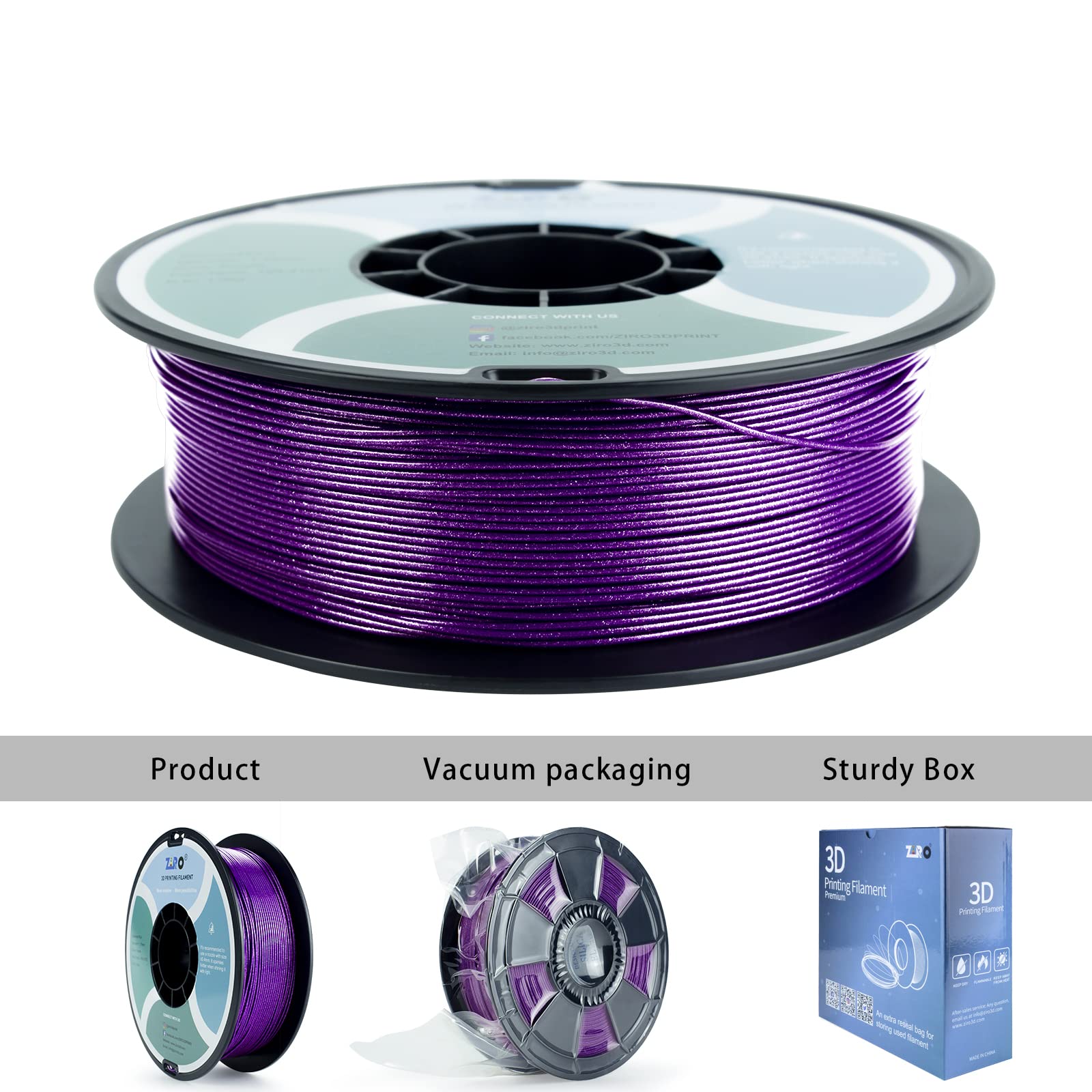 Ziro Diamond Series Filament, 3D Printer Filament 1.75Mm, Shiny Sparkle Pla With Glitter, Twinkling Neatly Wound 1Kg/2.2Lbs Spoo
