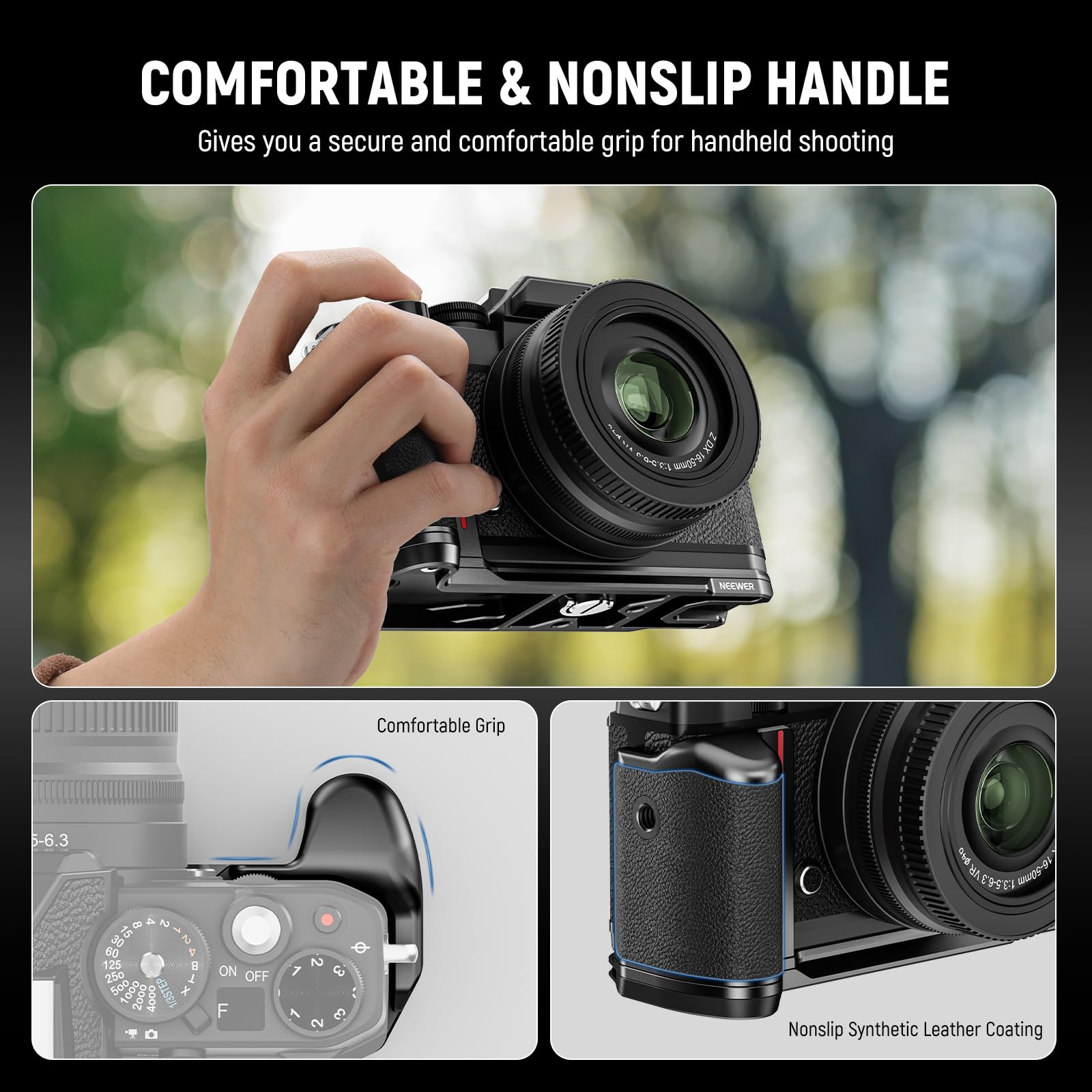 Neewer Ca076 Zfc Handgrip L Shape Grip For Nikon Z Fc, Ultra Thin Retro Formfitting Camera Mounting Baseplate With Handle/Brass