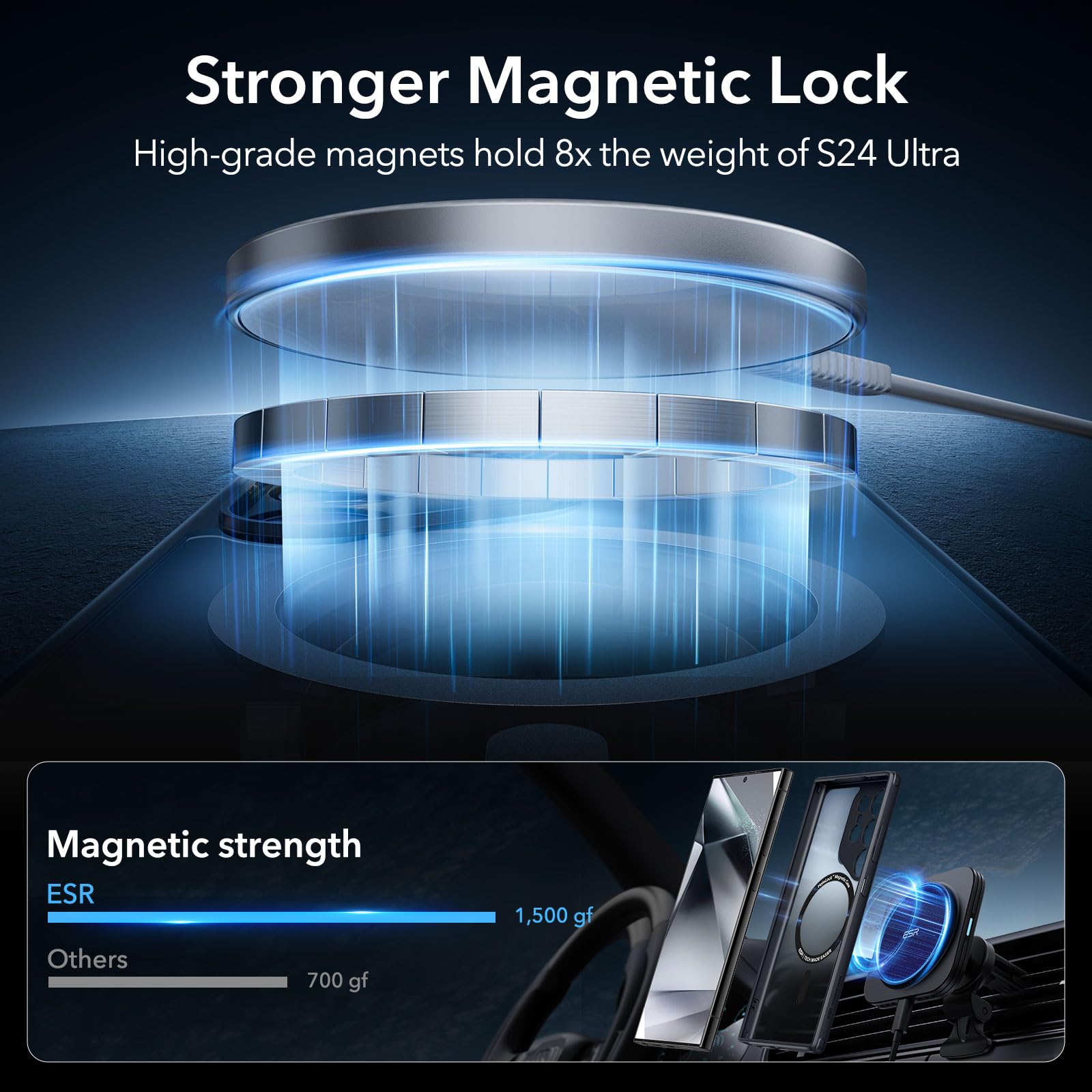 Esr For Samsung S24 Ultra Case, Compatible With Magsafe, Magnetic Case For Samsung Galaxy S24 Ultra, Military Grade Protection,